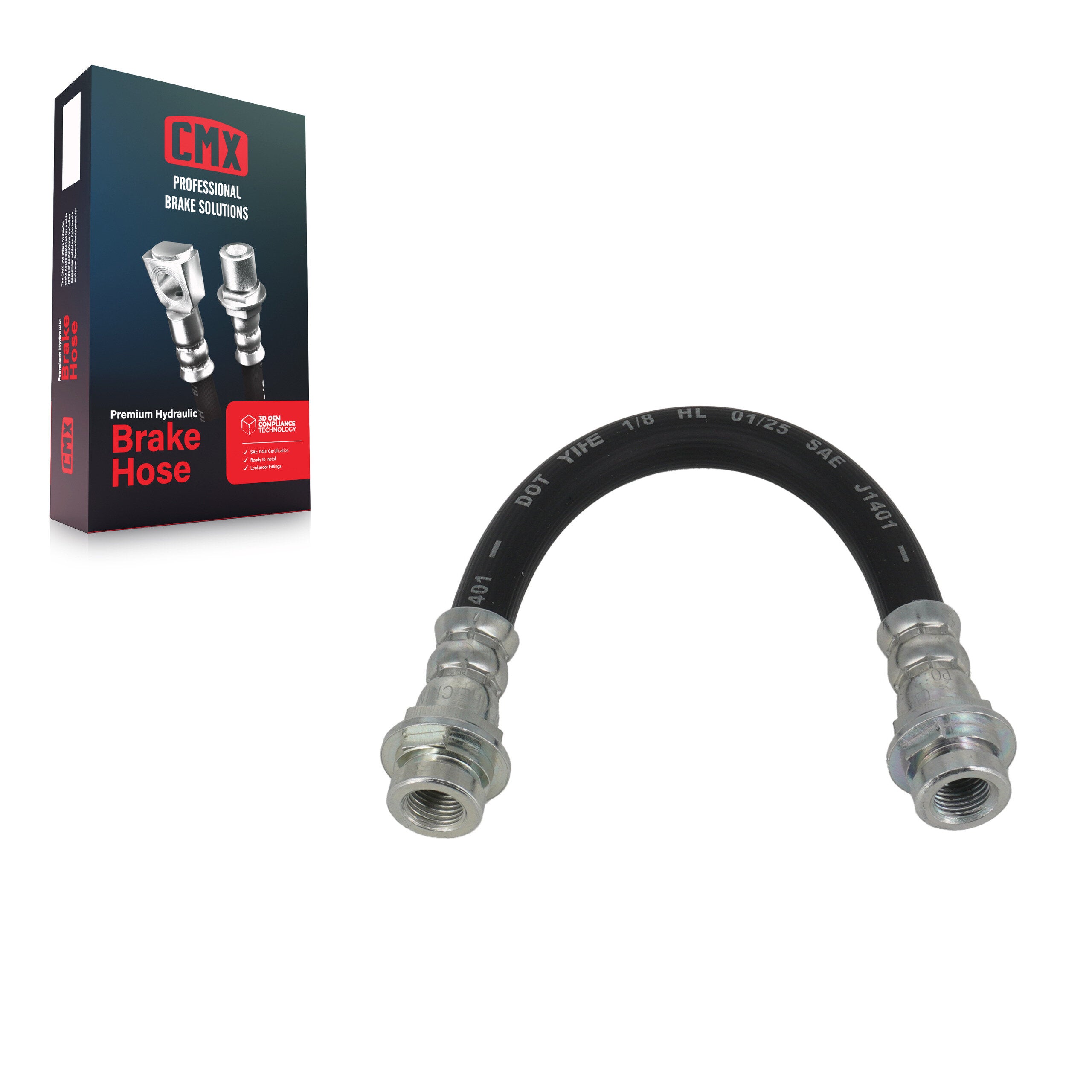 CMX 12-H106335 Brake Hydraulic Hose for 1982-2005 Pontiac Sunfire, Cadillac DeVille, Cadillac Allante - Rear, Rear Center