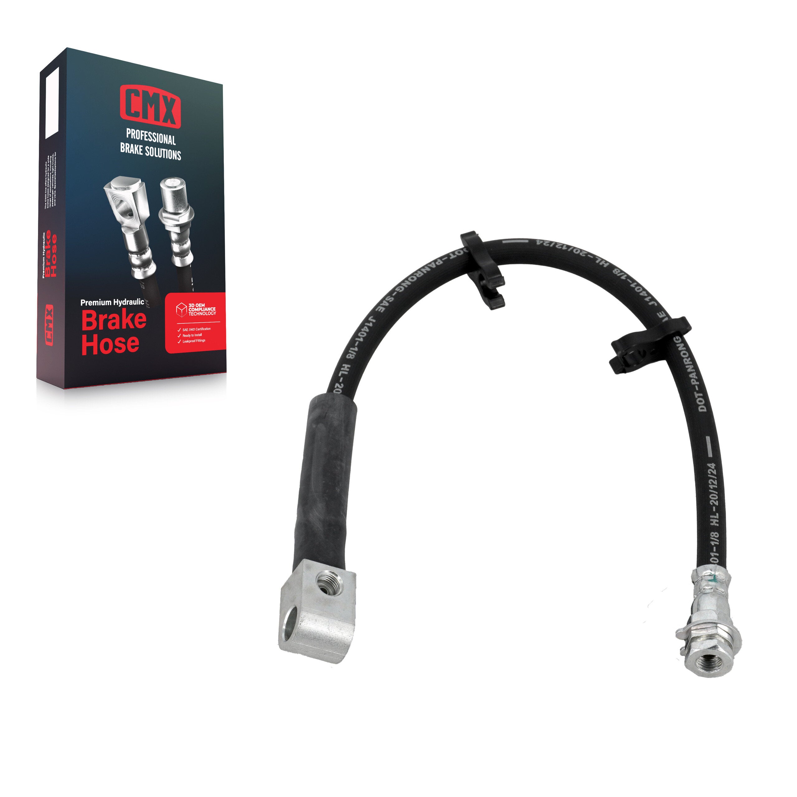 CMX 12-H380196 Brake Hydraulic Hose for 1992-1997 Ford F-250, Ford F-250 HD, Ford F-150 - Rear Center