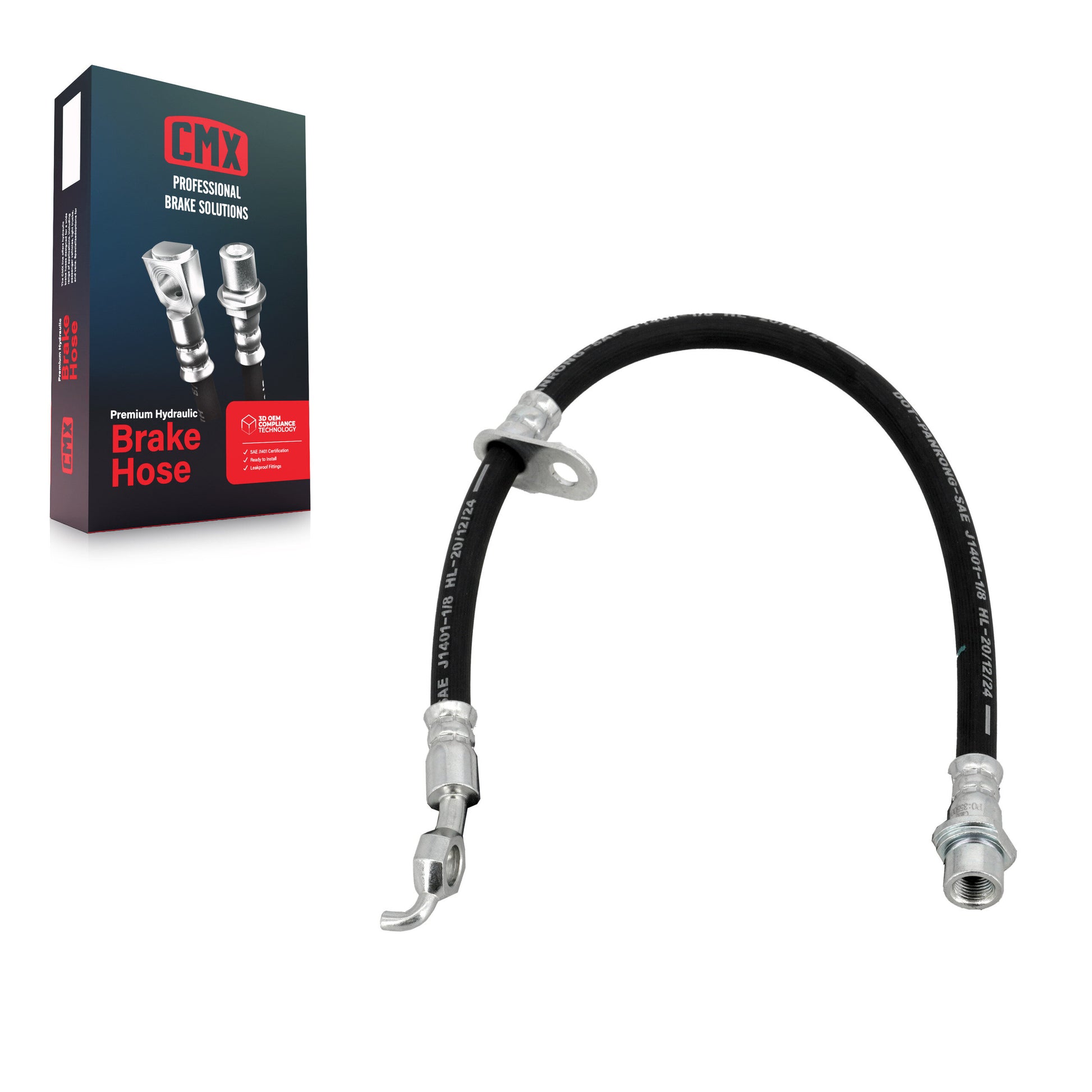CMX 12-H380236 Brake Hydraulic Hose for 1993-2002 Chevrolet Prizm, Geo Prizm, Toyota Corolla - Front Left