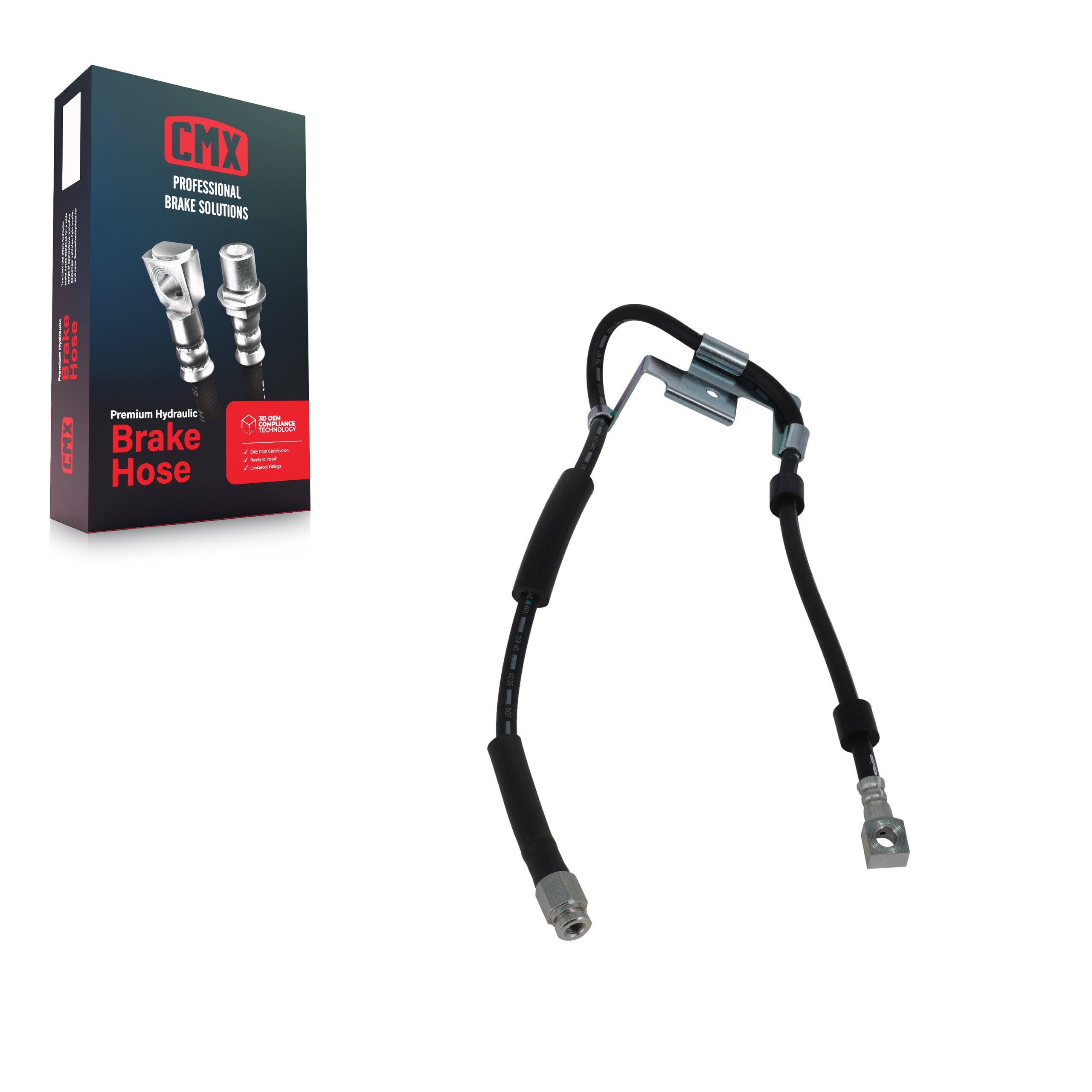 CMX 12-H380295 Brake Hydraulic Hose for 1994-1999 Dodge Ram 3500, Dodge Ram 1500, Dodge Ram 2500 - Front Left