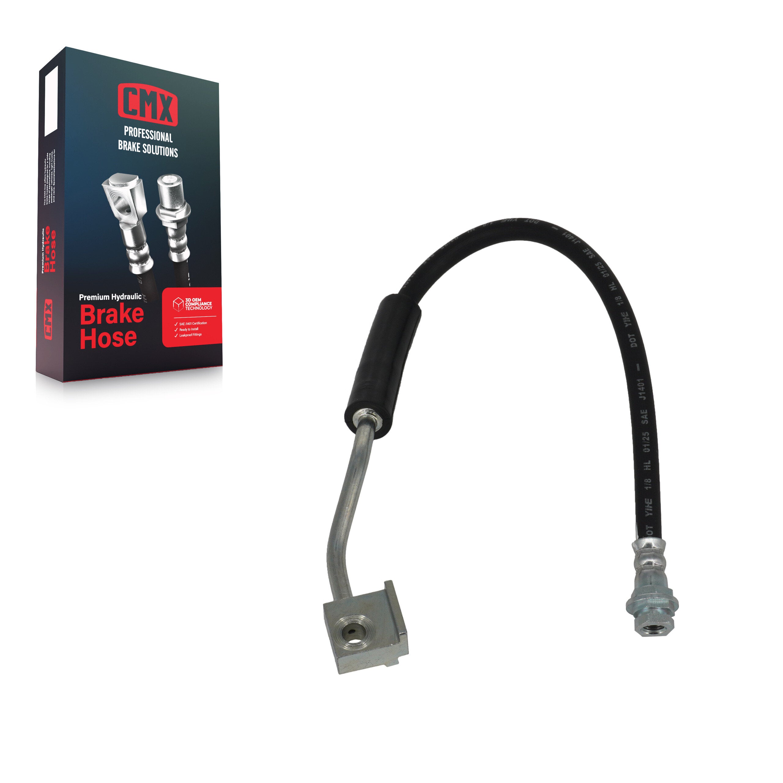 CMX 12-H380298 Brake Hydraulic Hose for 1990-1996 Ford Bronco, Ford F-150 - Front Right
