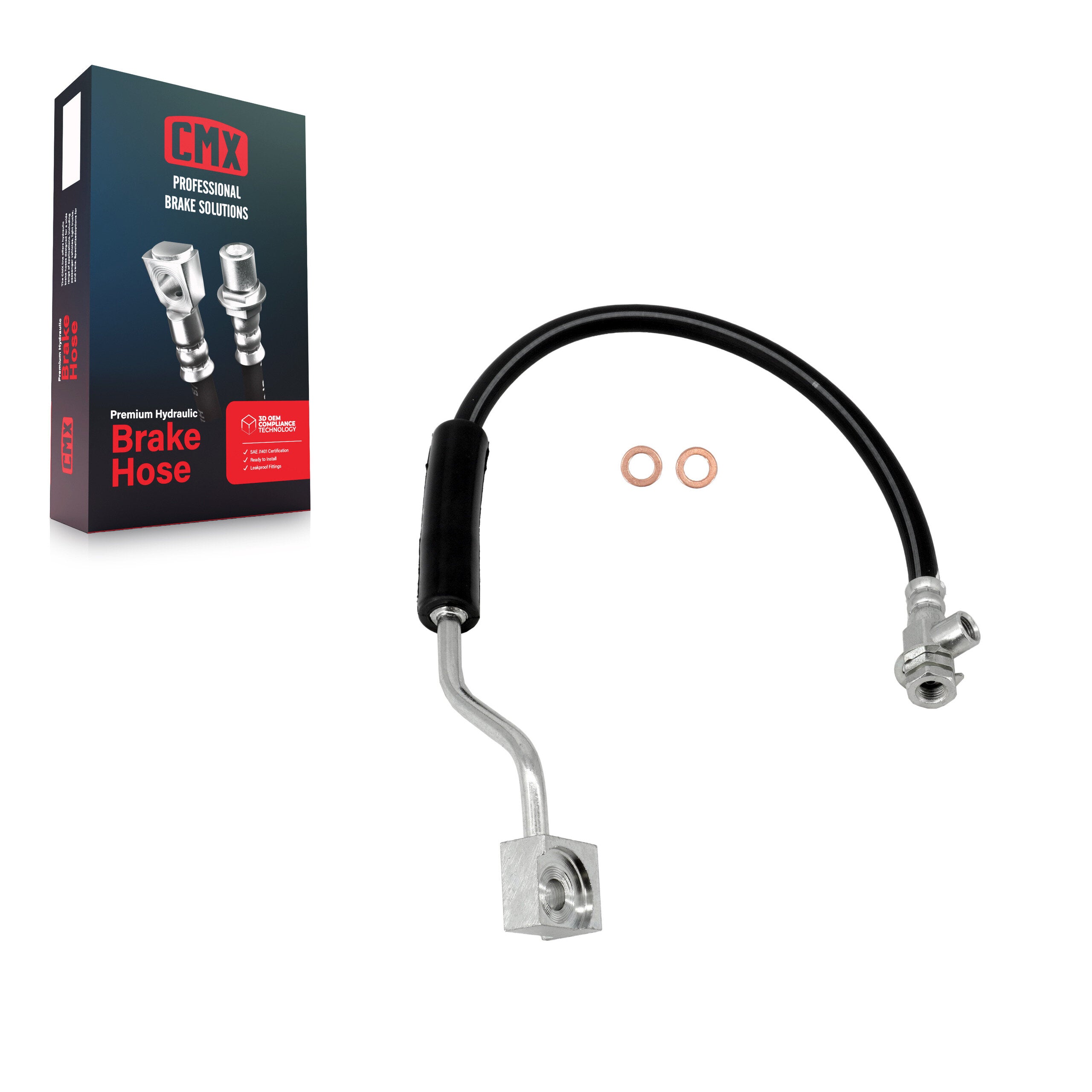 CMX 12-H380299 Brake Hydraulic Hose for 1990-1996 Ford Bronco, Ford F-150 - Front Left