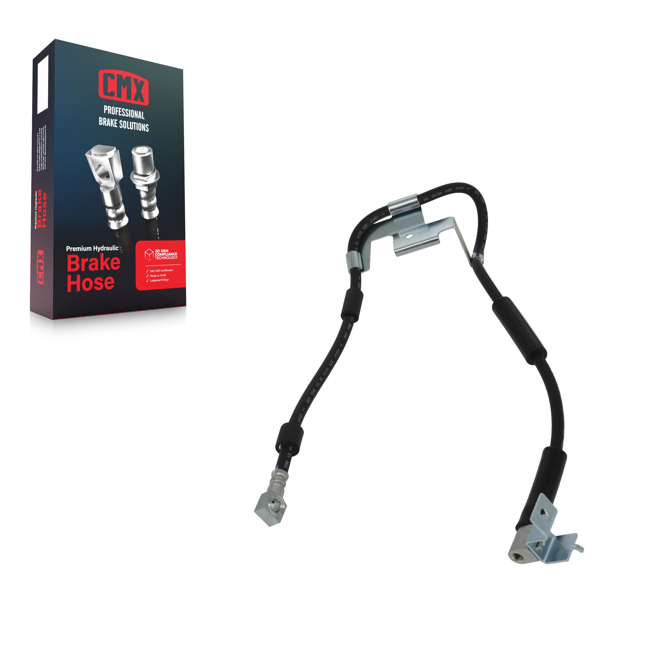 CMX 12-H380344 Brake Hydraulic Hose for 1994-1999 Dodge Ram 3500, Dodge Ram 2500, Dodge Ram 1500 - Front Right