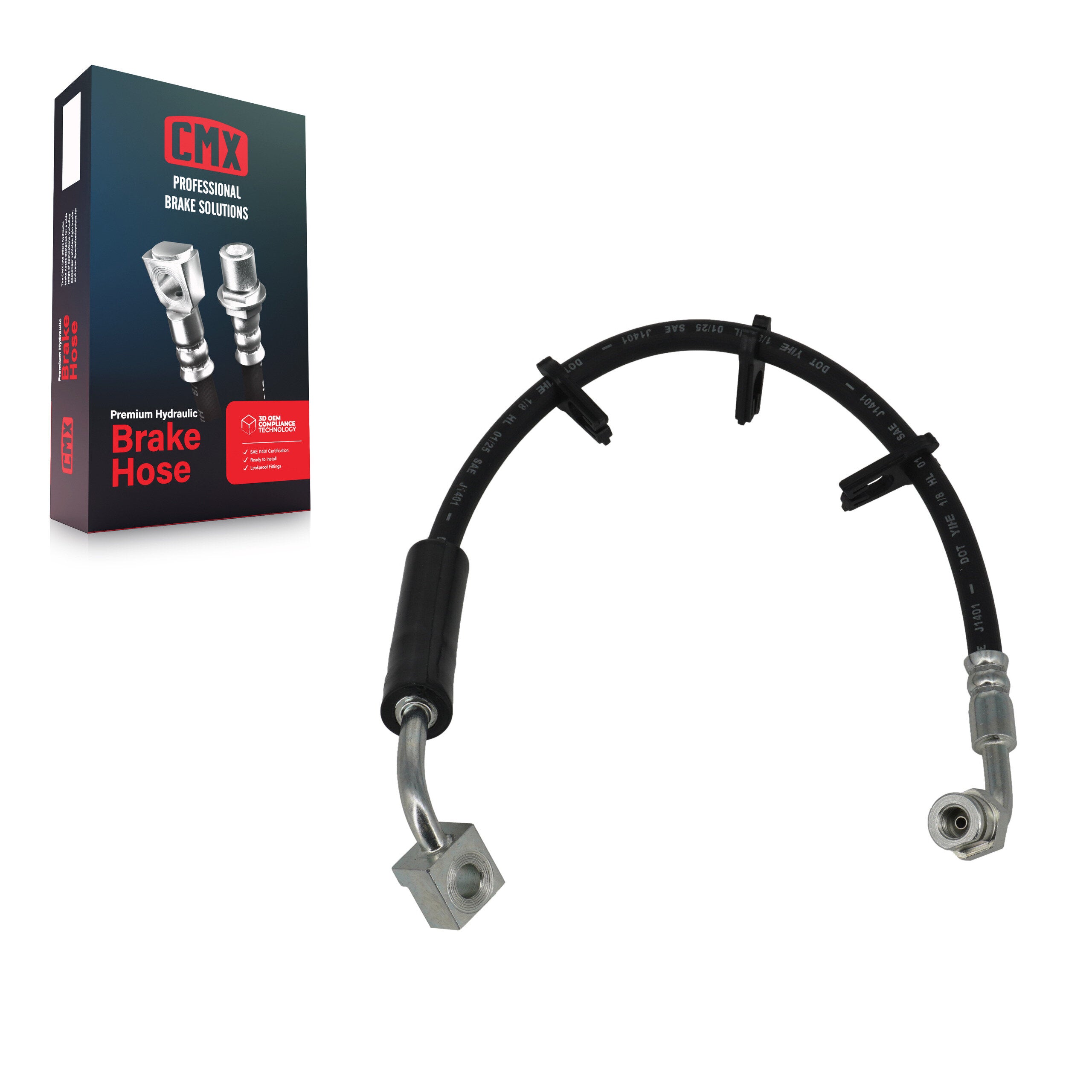 CMX 12-H380388 Brake Hydraulic Hose for 1995-2005 Ford E-250, Ford E-350 Club Wagon, Ford E-450 Super Duty - Front Left