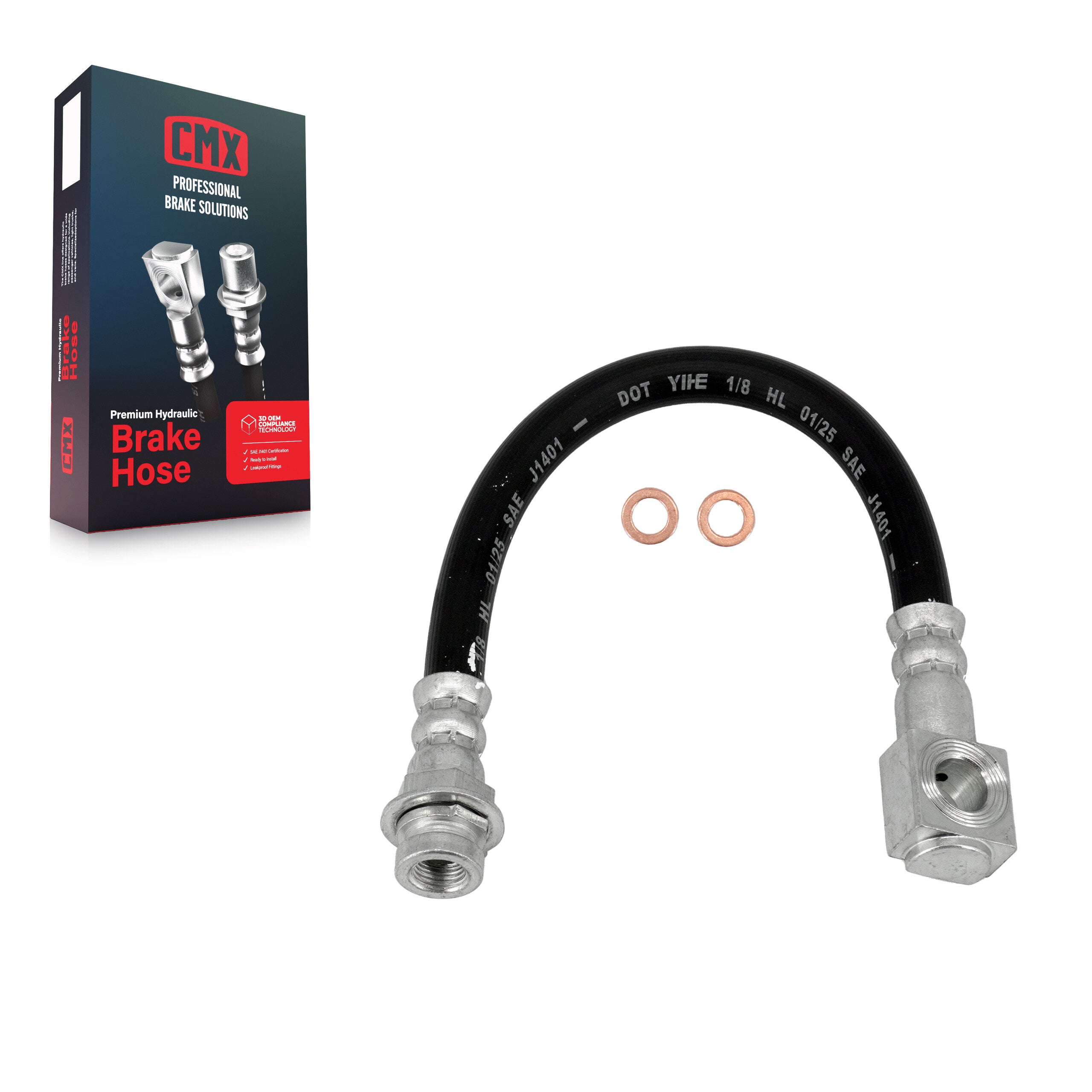 CMX 12-H380469 Brake Hydraulic Hose for 1995-2005 Chevrolet S10, GMC Sonoma, Chevrolet C3500HD - Rear Right, Rear Right Outer, Rear