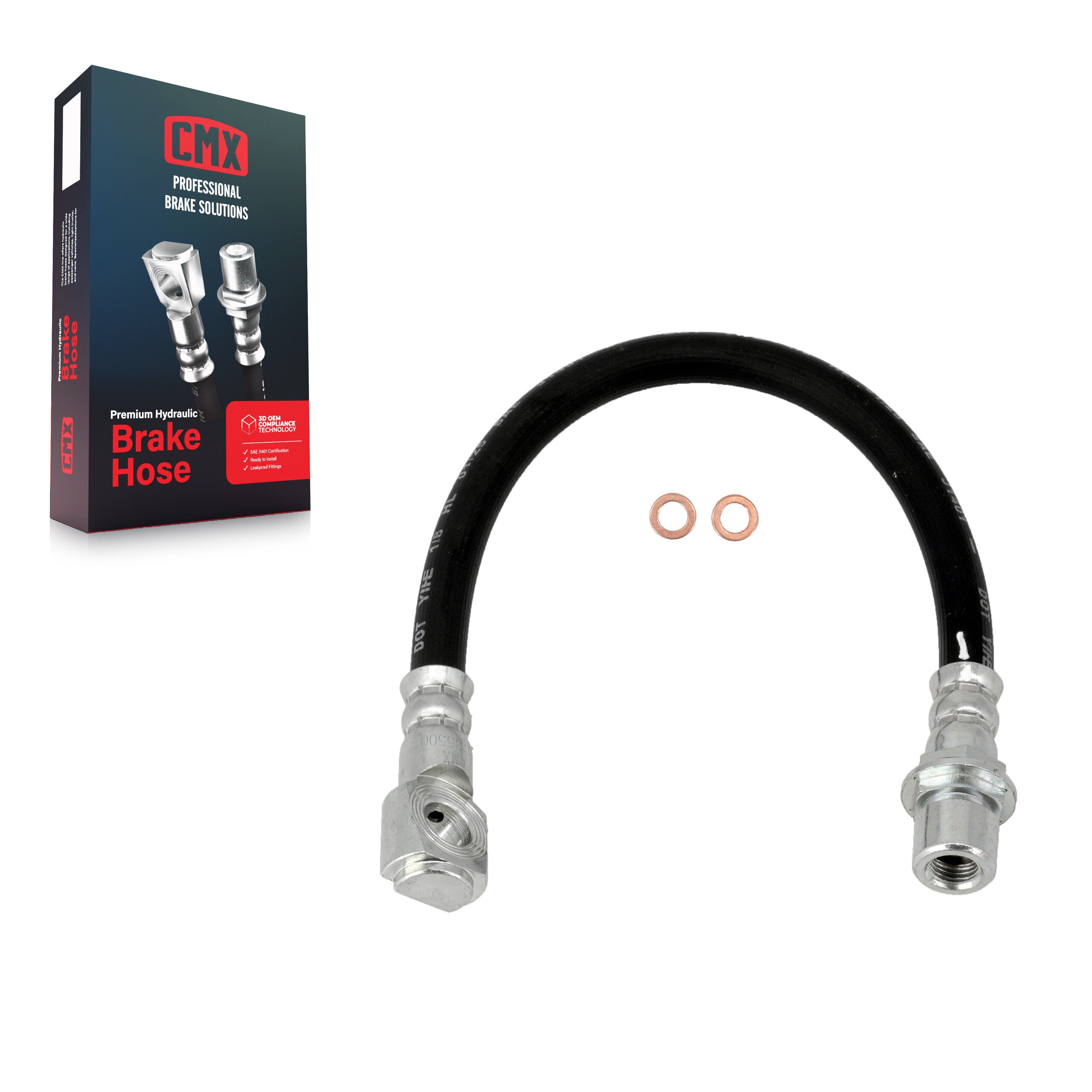 CMX 12-H381065 Brake Hydraulic Hose for 1997-2005 GMC Jimmy, Chevrolet S10, GMC Sonoma - Rear, Rear Left Outer, Rear Right Outer