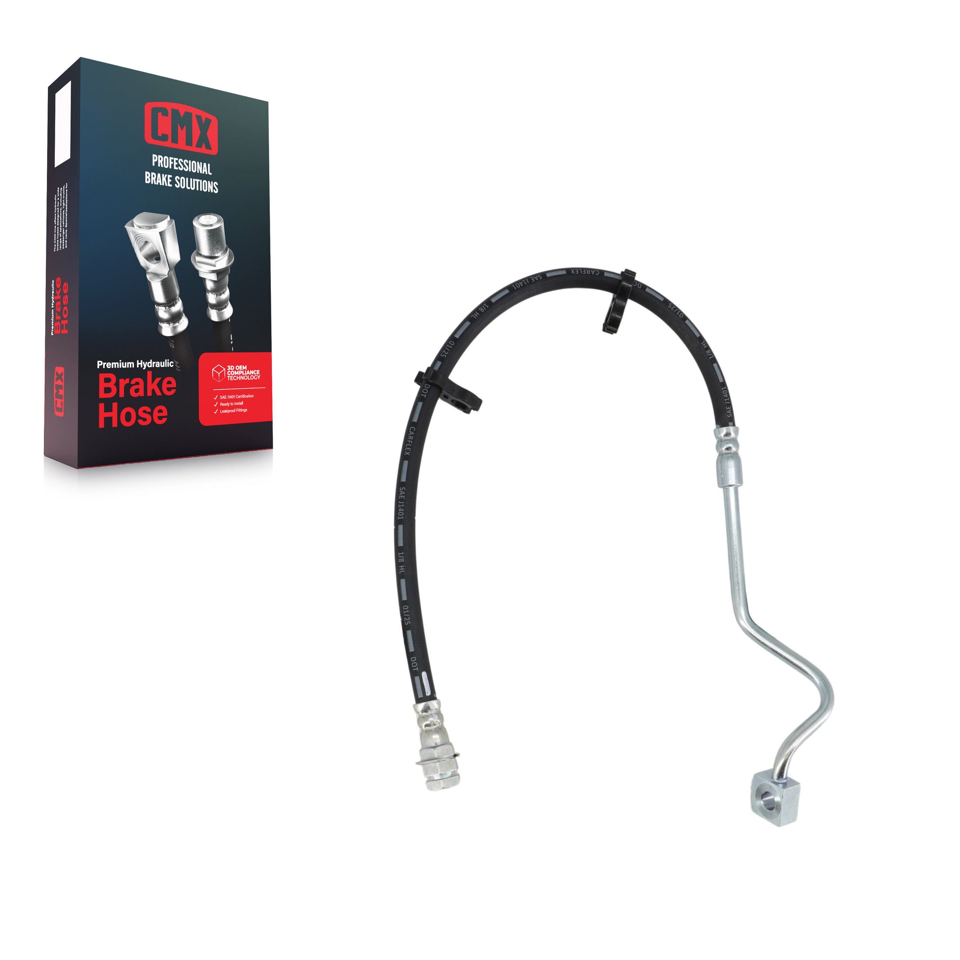 CMX 12-H381185 Brake Hydraulic Hose for 1999-2004 Ford F-250 Super Duty, Ford F-350 Super Duty - Front Left
