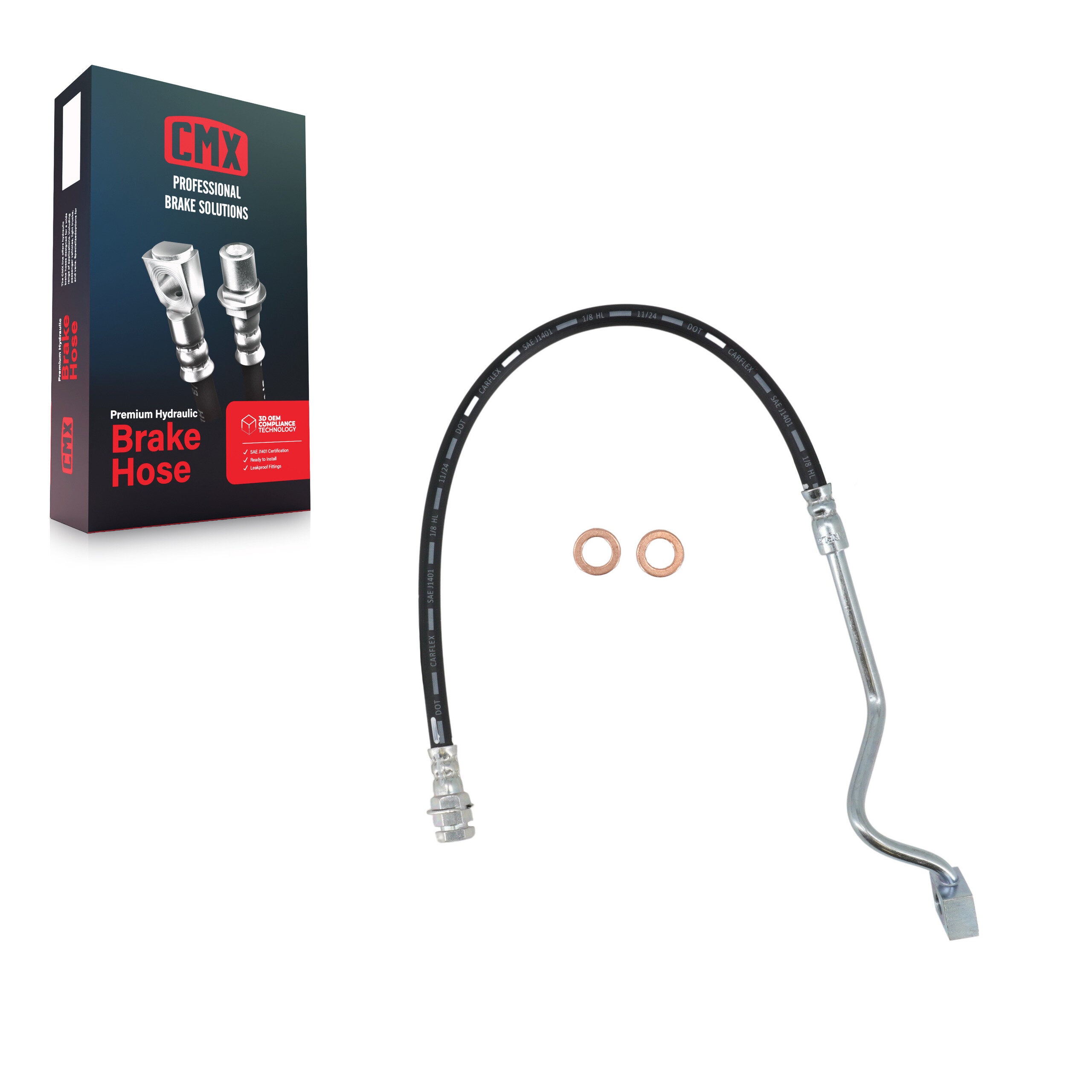 CMX 12-H381186 Brake Hydraulic Hose for 1999-2004 Ford F-250 Super Duty, Ford F-350 Super Duty - Front Right
