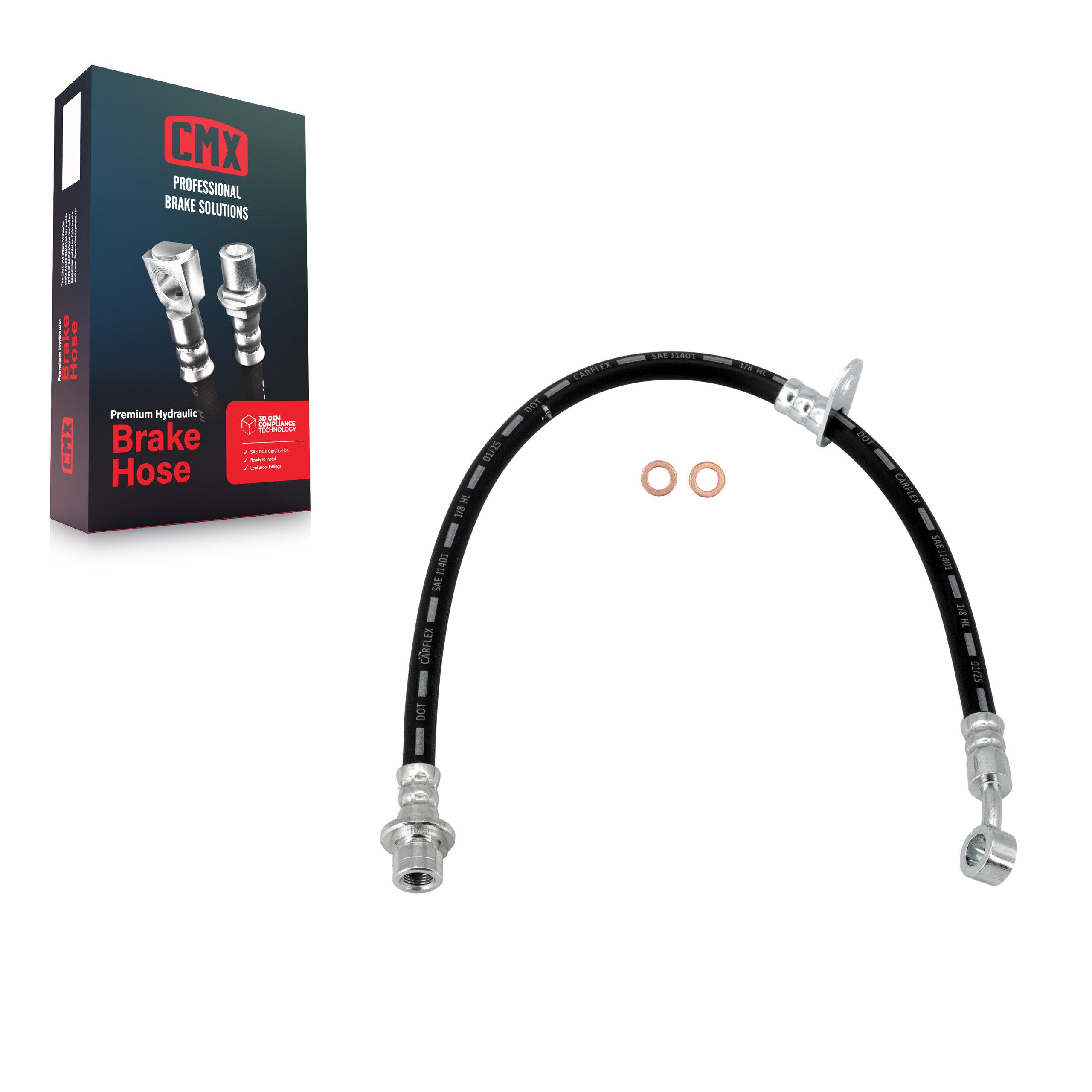 CMX 12-H382555 Brake Hydraulic Hose for 2008-2014 Acura TSX, Honda Accord - Front Left