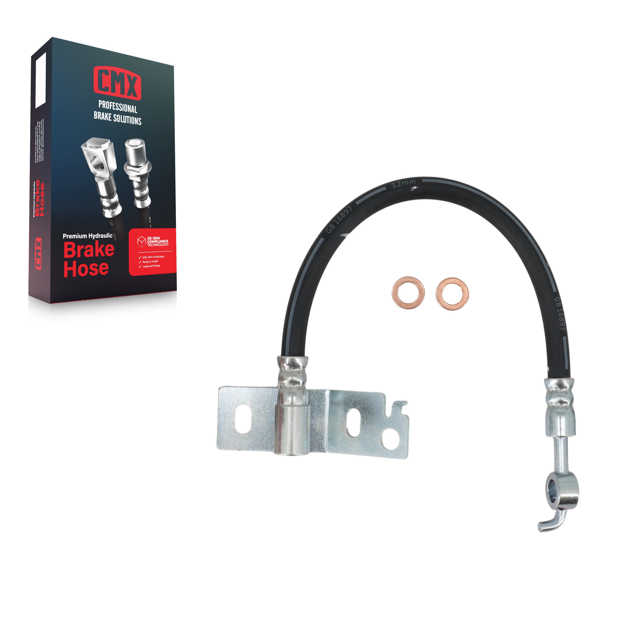 CMX 12-H384456 Brake Hydraulic Hose for 2015-2017 Ford F-150 - Rear Left