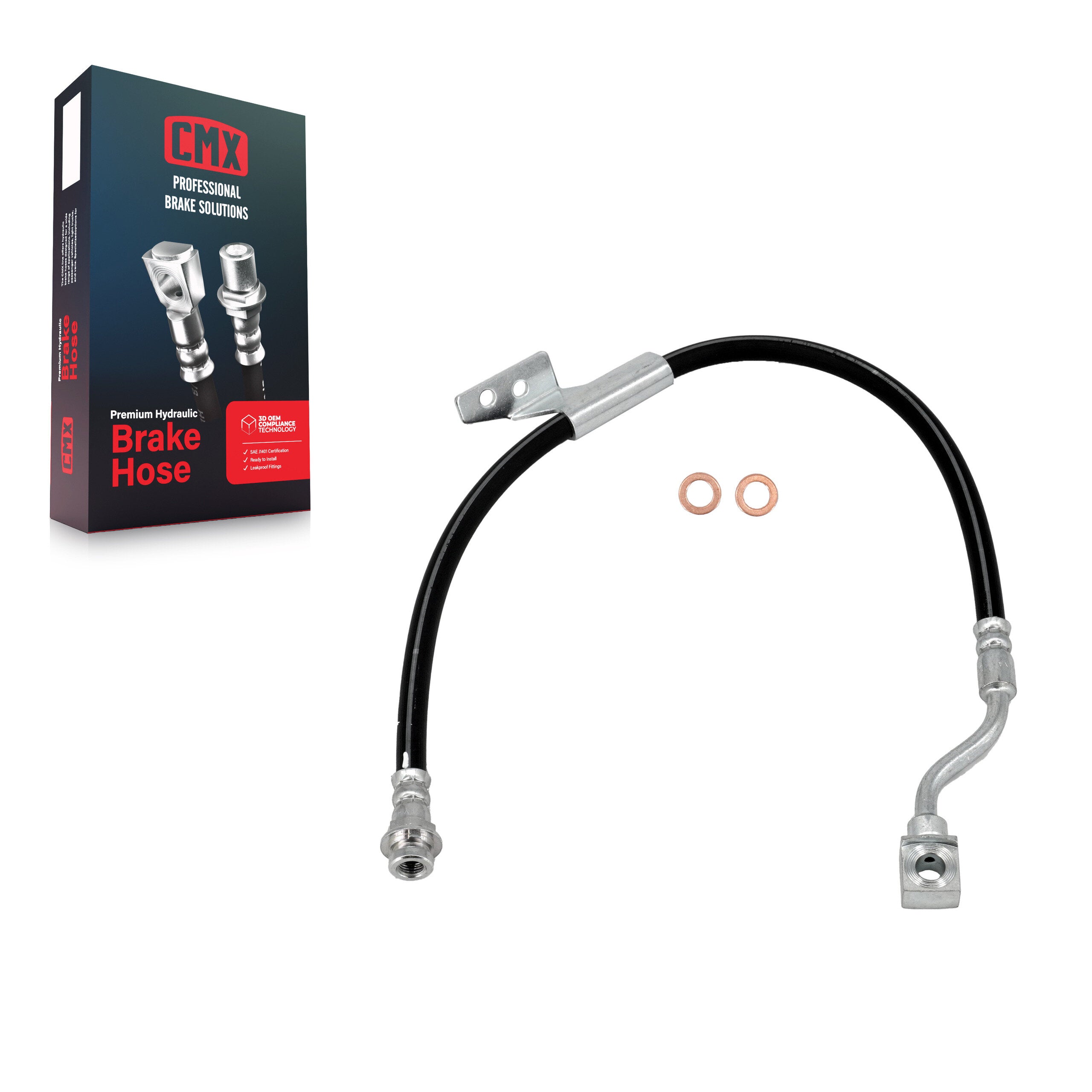 CMX 12-H38621 Brake Hydraulic Hose for 1988-2000 Chevrolet C1500, GMC Yukon, Chevrolet Tahoe - Front Right