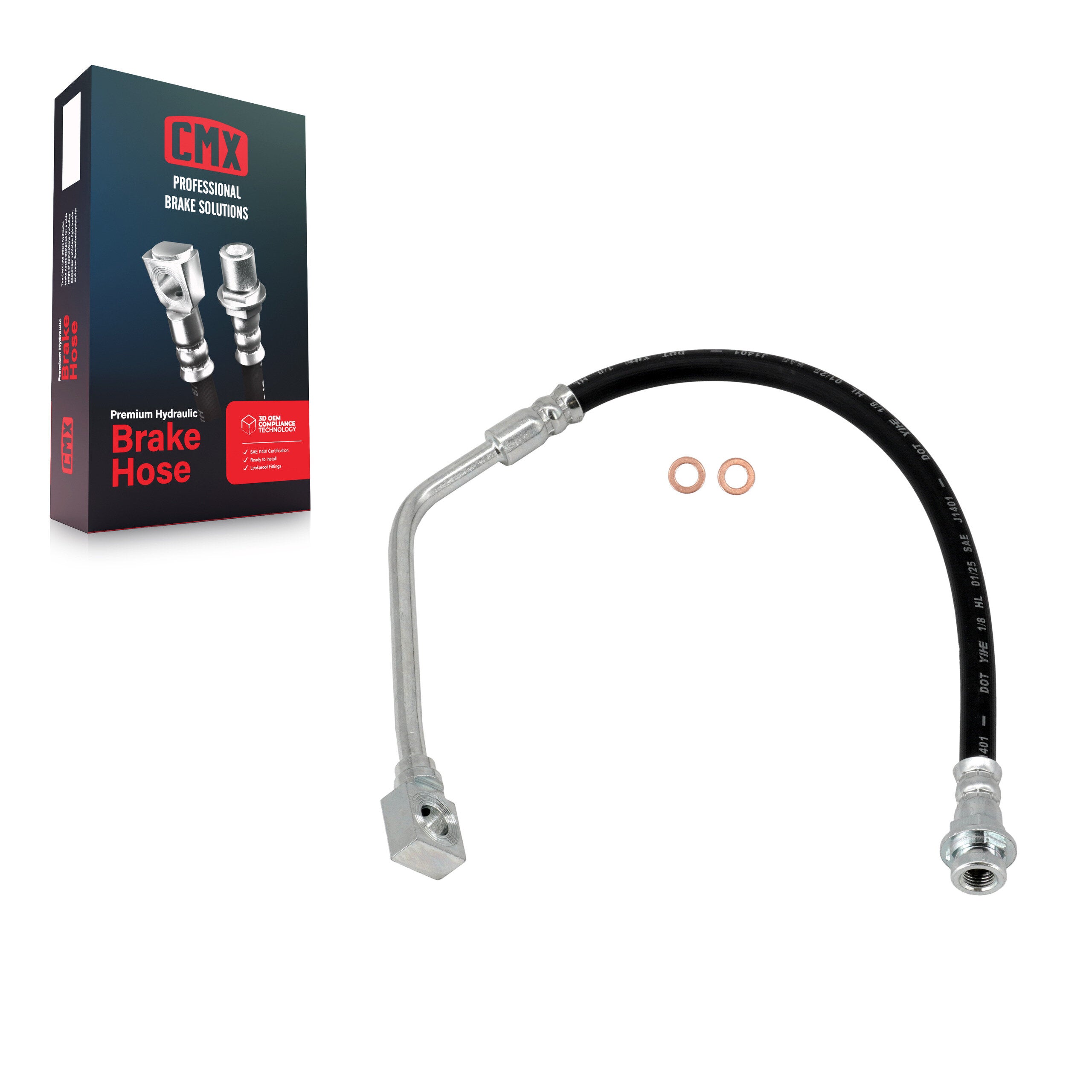CMX 12-H38664 Brake Hydraulic Hose for 1988-2000 Chevrolet Tahoe, GMC Yukon, Cadillac Escalade - Front Left