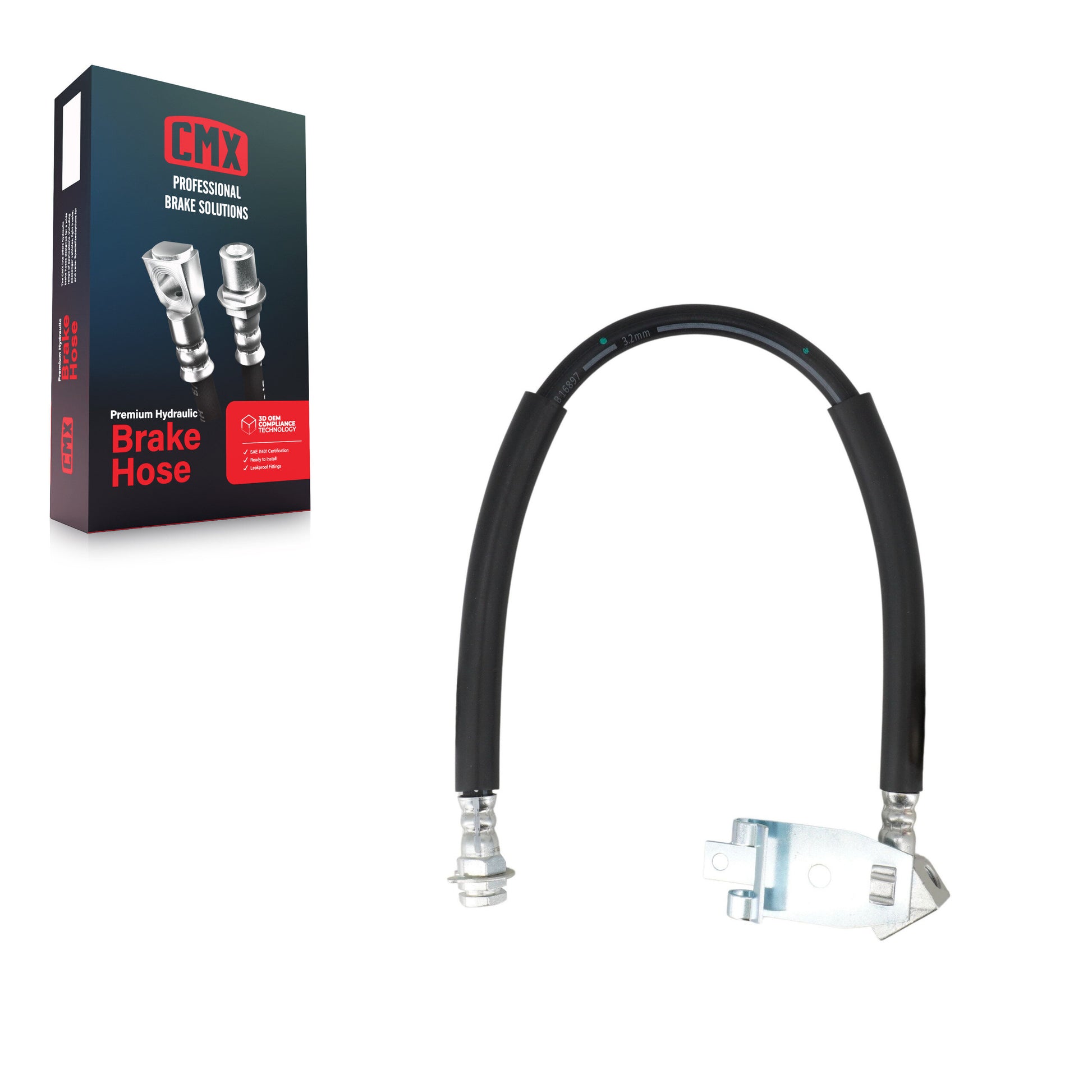 CMX 12-H38813 Brake Hydraulic Hose for 1989-2010 Ford Ranger, Mazda B2300, Mazda B2500 - Rear Center