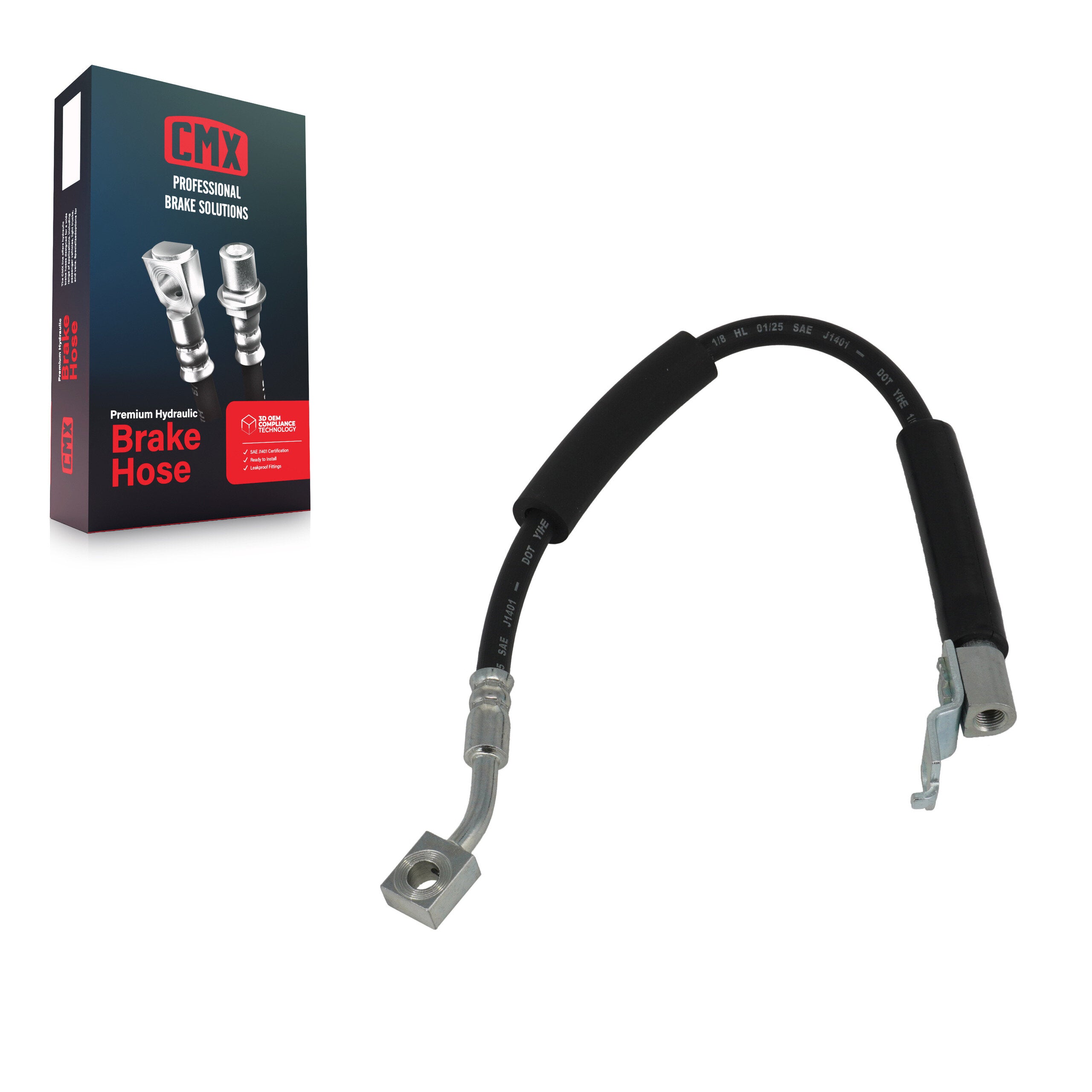 CMX 12-H38894 Brake Hydraulic Hose for 1990-2006 Jeep Wrangler, Jeep Cherokee, Jeep Grand Cherokee - Front Right