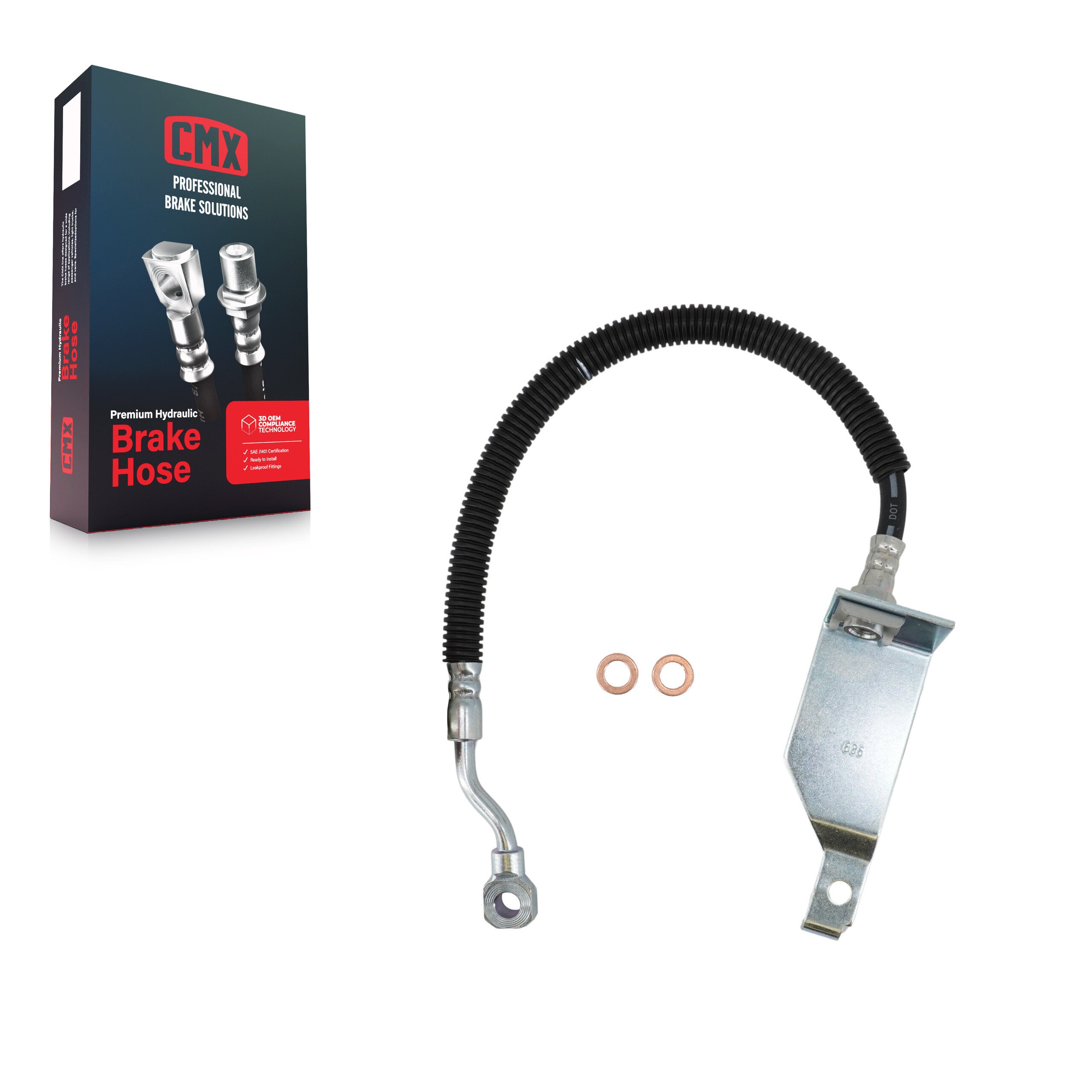 CMX 12-H620043 Brake Hydraulic Hose for 2001-2007 Chevrolet Silverado 3500 Classic, GMC Sierra 3500 Classic, Chevrolet Silverado 3500 - Rear Right