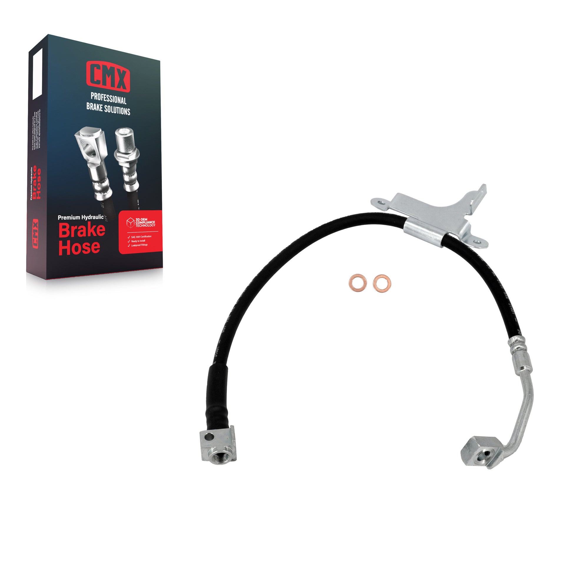 CMX 12-H620047 Brake Hydraulic Hose for 2002-2006 Saab 9-7x, Buick Rainier, GMC Envoy XUV - Front Left