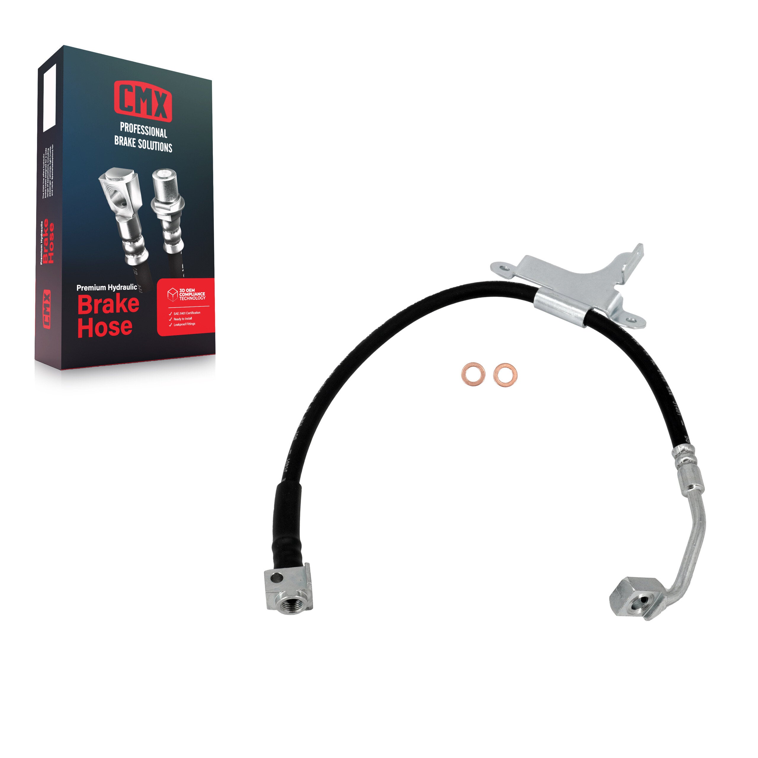 CMX 12-H620047 Brake Hydraulic Hose for 2002-2006 Saab 9-7x, Buick Rainier, GMC Envoy XUV - Front Left