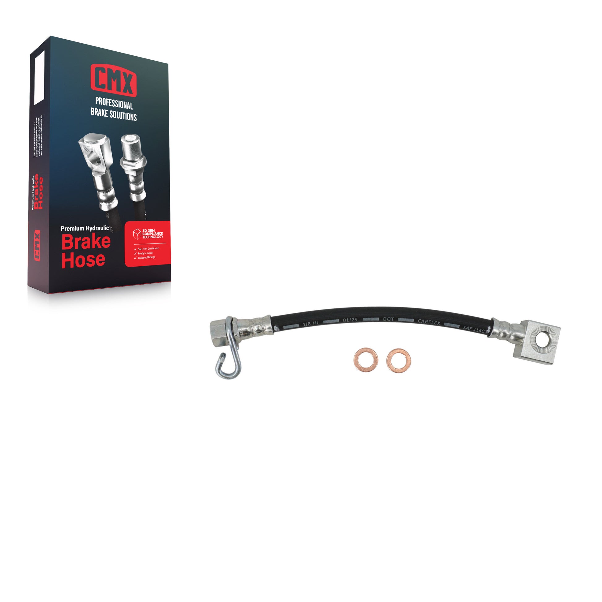 CMX 12-H620177 Brake Hydraulic Hose for 2002-2008 Dodge Ram 2500, Dodge Ram 3500, Dodge Ram 1500 - Rear Right