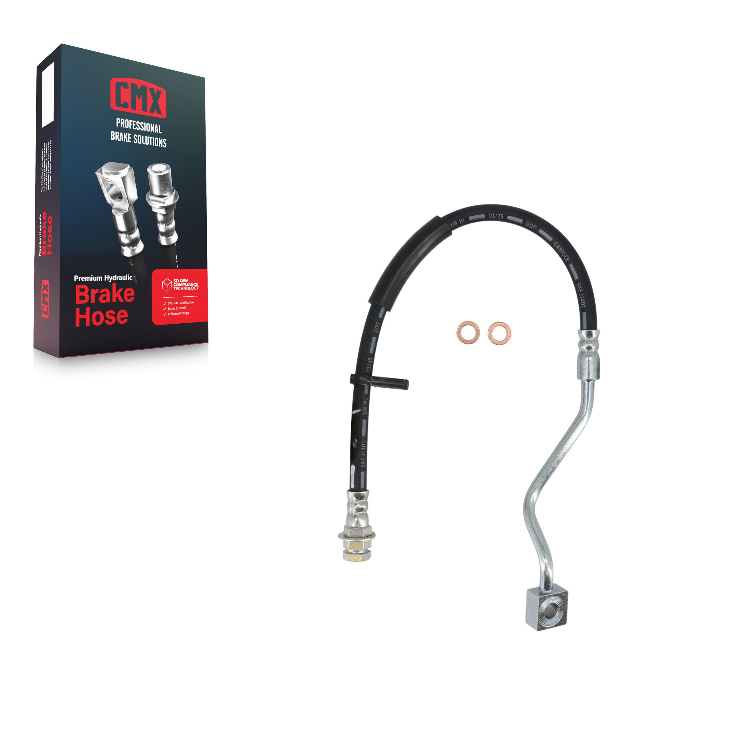 CMX 12-H620284 Brake Hydraulic Hose for 1999-2005 Ford Excursion, Ford F-250 Super Duty, Ford F-350 Super Duty - Front Right
