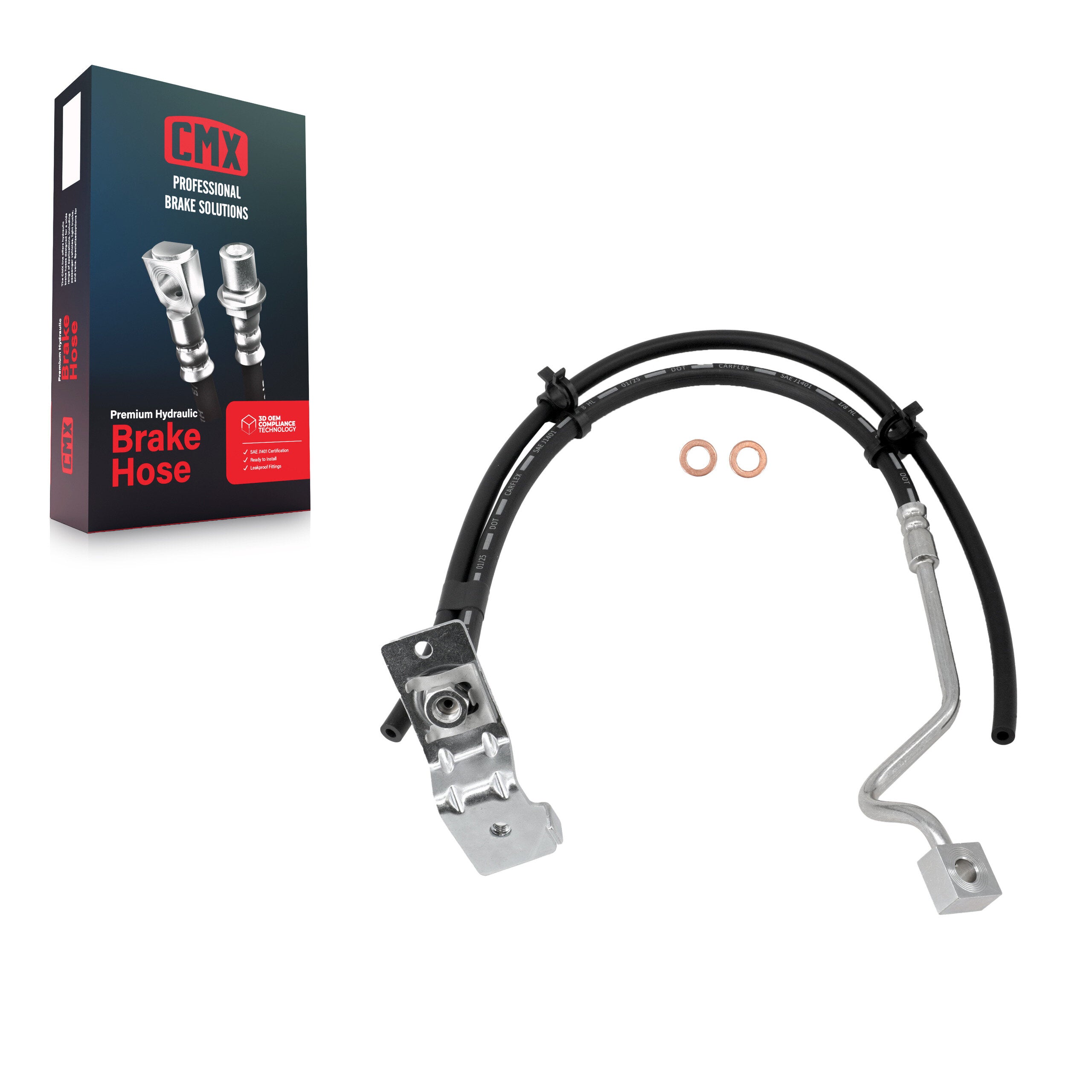 CMX 12-H620286 Brake Hydraulic Hose for 1999-2005 Ford Excursion, Ford F-250 Super Duty, Ford F-350 Super Duty - Front Right