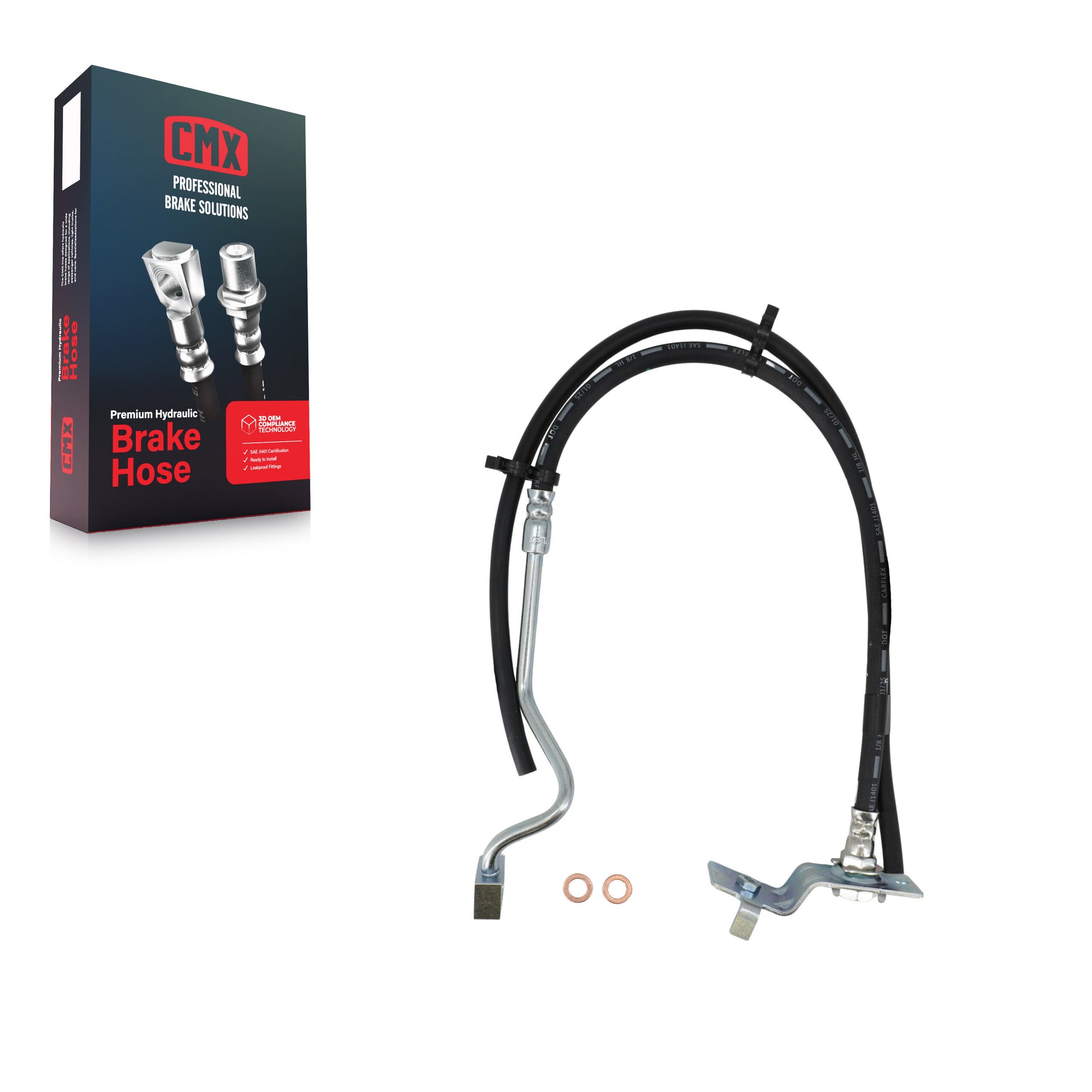 CMX 12-H620287 Brake Hydraulic Hose for 1999-2005 Ford F-250 Super Duty, Ford F-350 Super Duty, Ford Excursion - Front Left