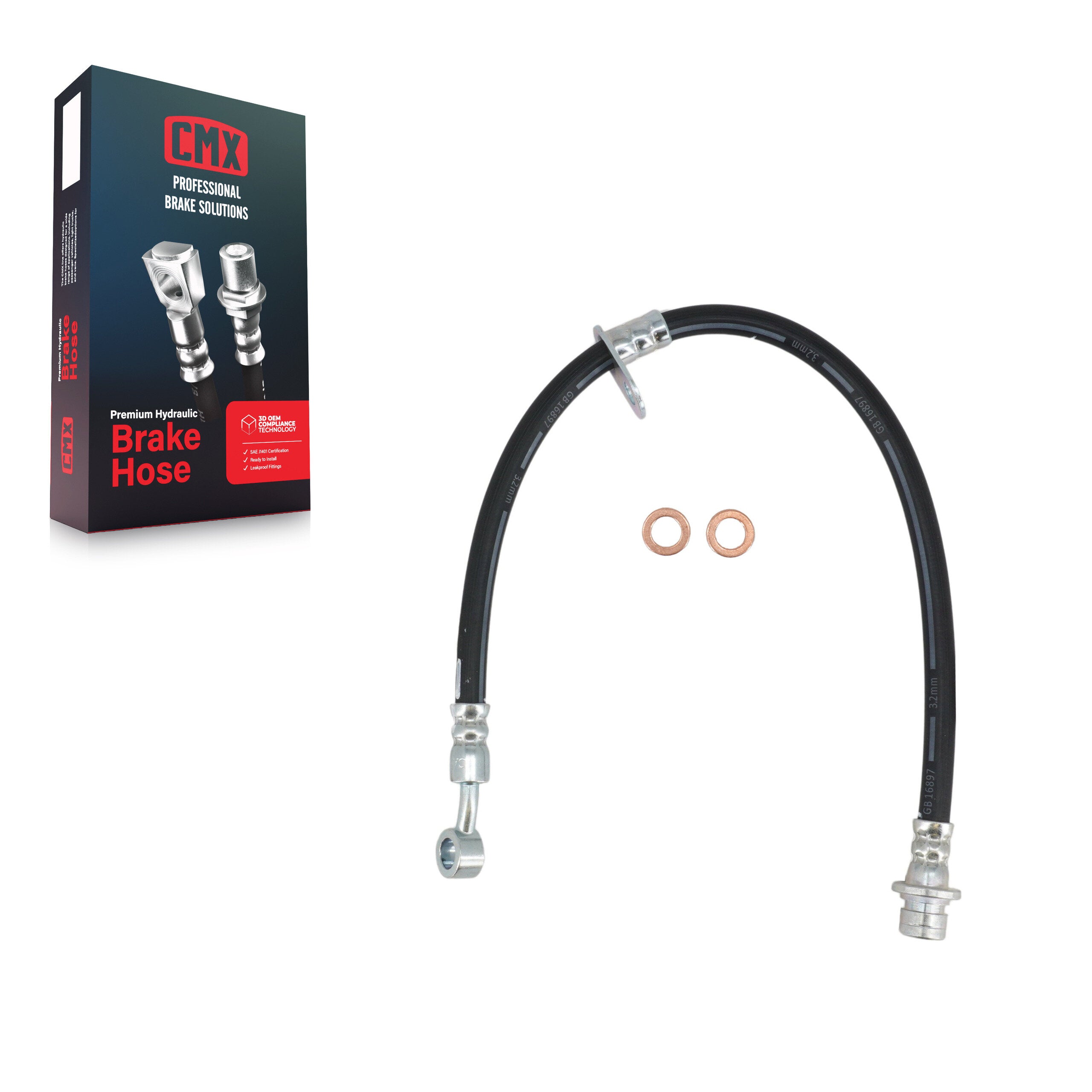 CMX 12-H620403 Brake Hydraulic Hose for 2003-2008 Acura TL, Acura TSX, Honda Accord - Front Left