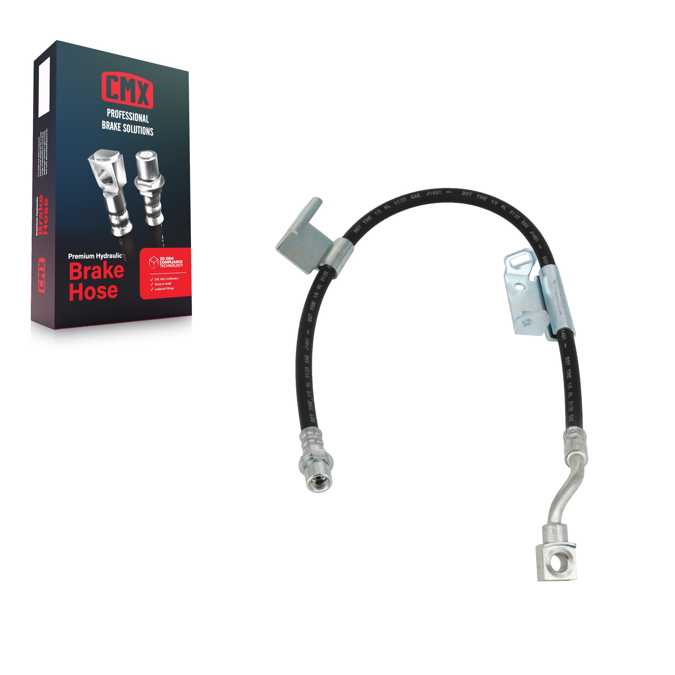 CMX 12-H620441 Brake Hydraulic Hose for 1999-2007 Chevrolet Silverado 1500 Classic, GMC Sierra 1500 Classic, Chevrolet Avalanche 2500 - Front Left