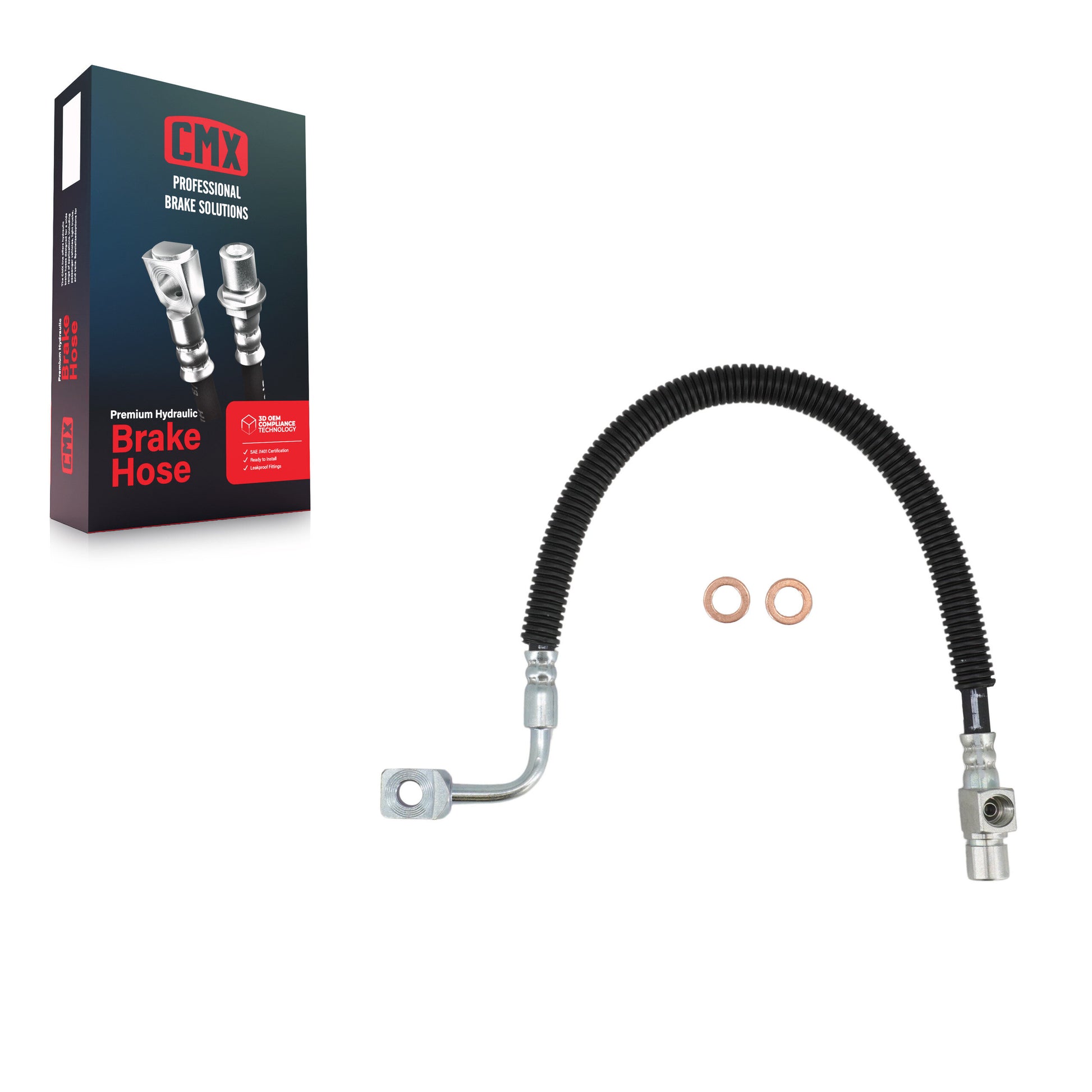 CMX 12-H620444 Brake Hydraulic Hose for 2003-2009 Chevrolet Express 3500, GMC Savana 3500 - Rear Left
