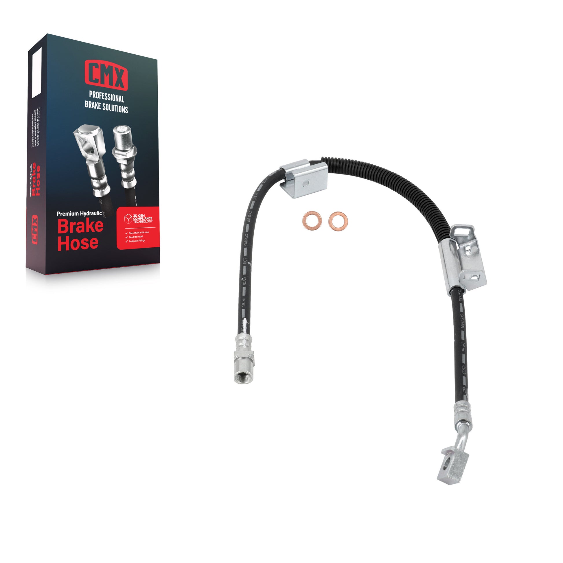 CMX 12-H620464 Brake Hydraulic Hose for 2003-2010 Chevrolet Express 1500, Chevrolet Express 2500, GMC Savana 1500 - Front Right
