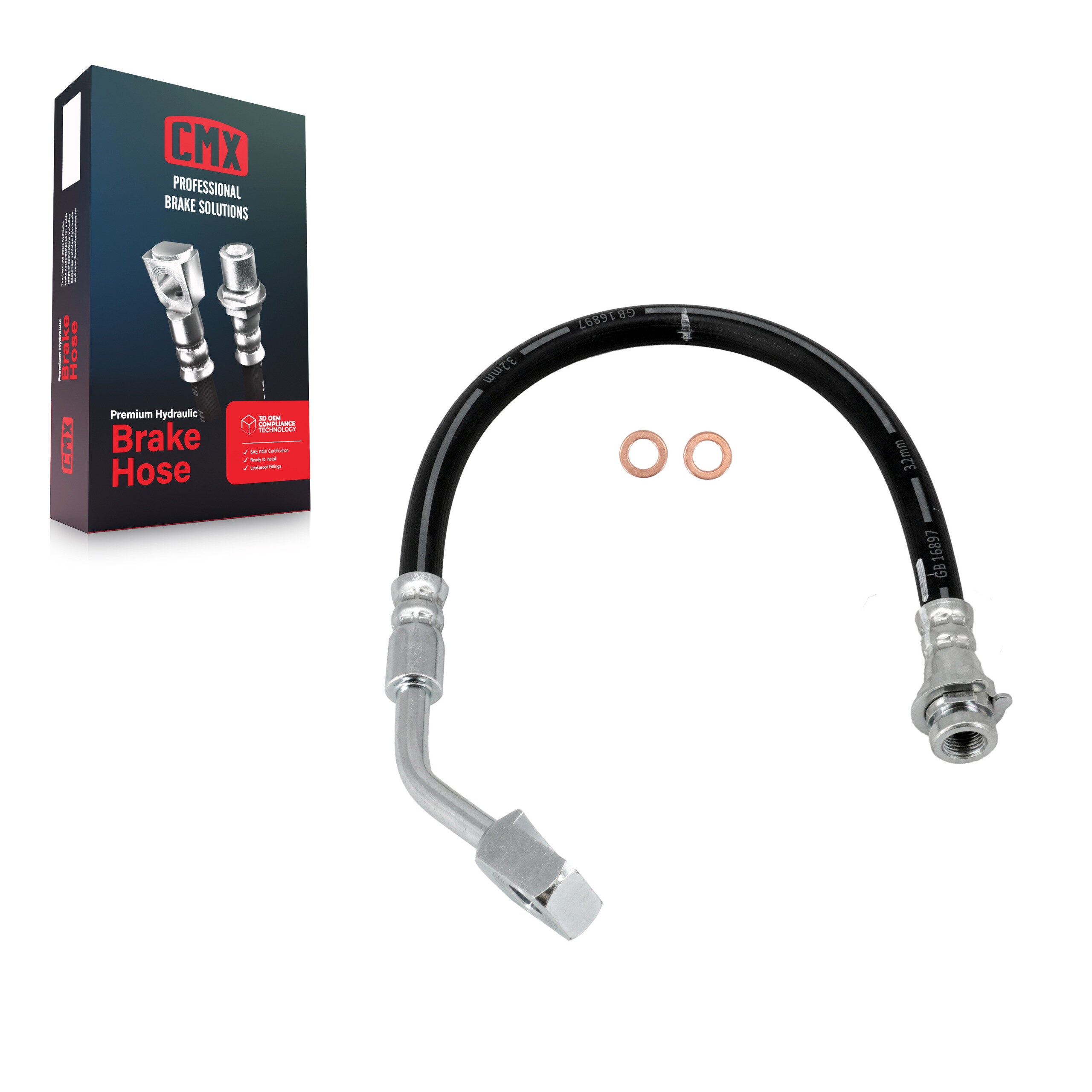 CMX 12-H620467 Brake Hydraulic Hose for 2005-2009 Pontiac Montana, Buick Terraza, Chevrolet Uplander - Front Right