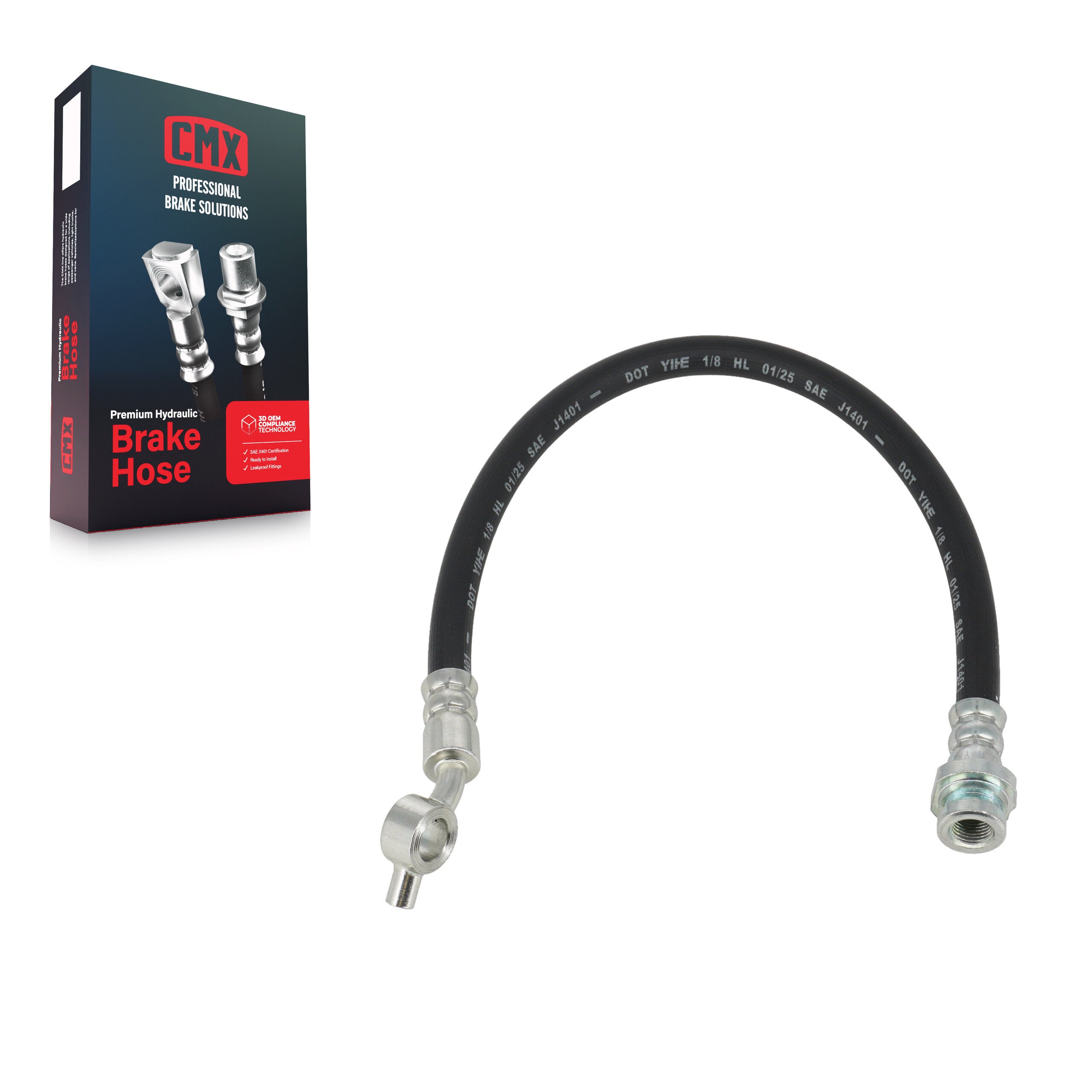 CMX 12-H620536 Brake Hydraulic Hose for 2005-2024 Suzuki Equator, Nissan Frontier, Nissan Pathfinder - Front Right