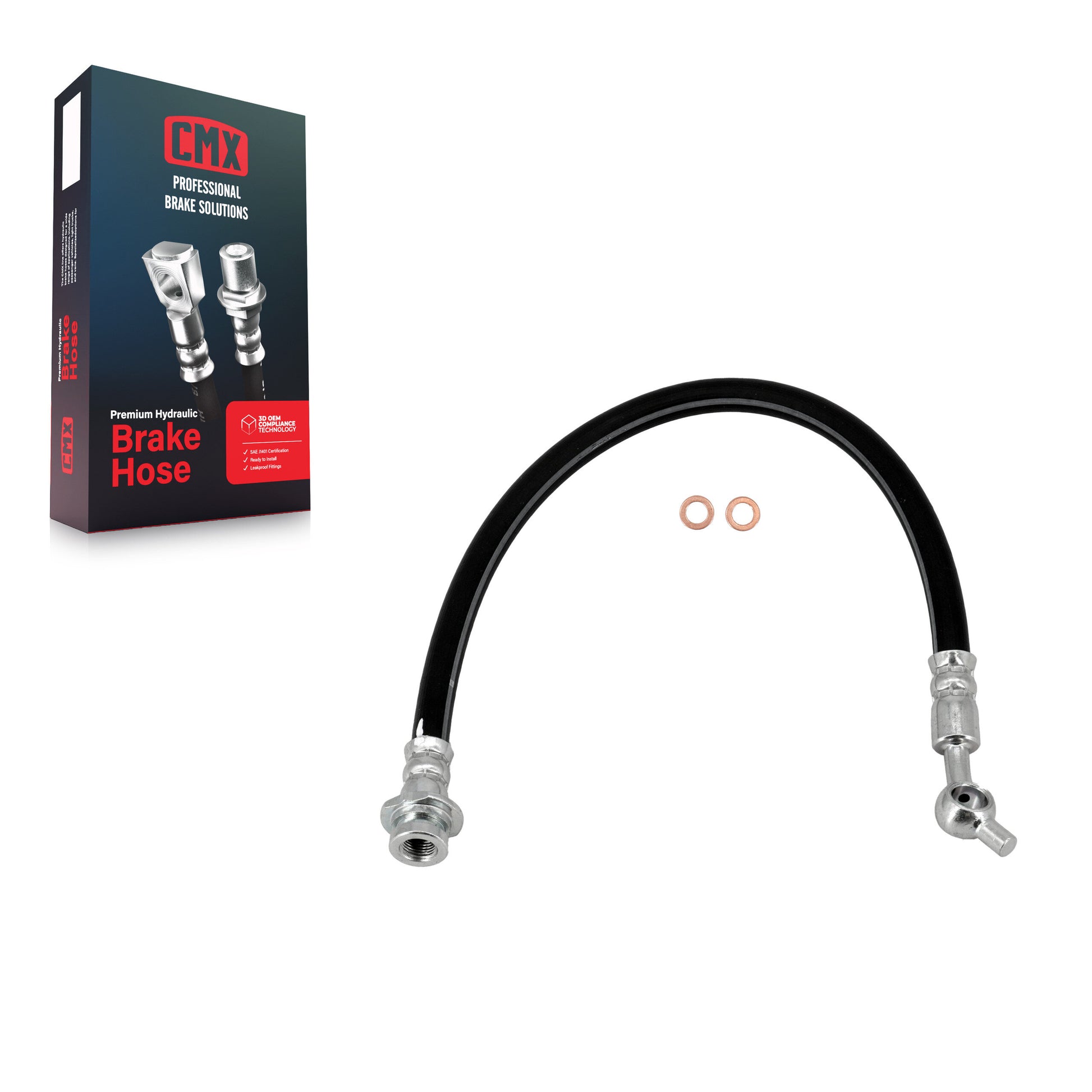 CMX 12-H620537 Brake Hydraulic Hose for 2005-2024 Suzuki Equator, Nissan Frontier, Nissan Pathfinder - Front Left