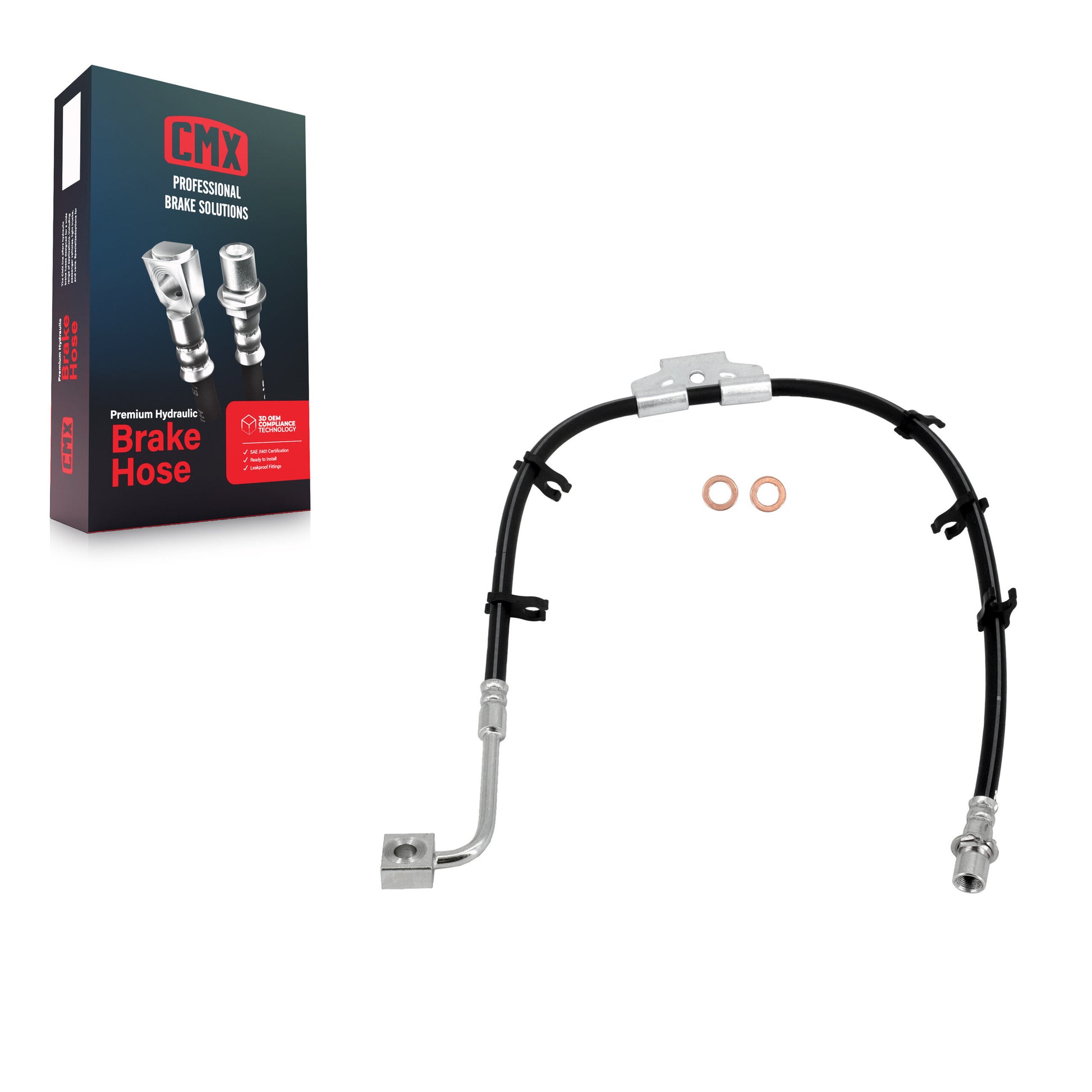 CMX 12-H620580 Brake Hydraulic Hose for 2003-2013 Ram 3500, Ram 2500, Dodge Ram 2500 - Front Right