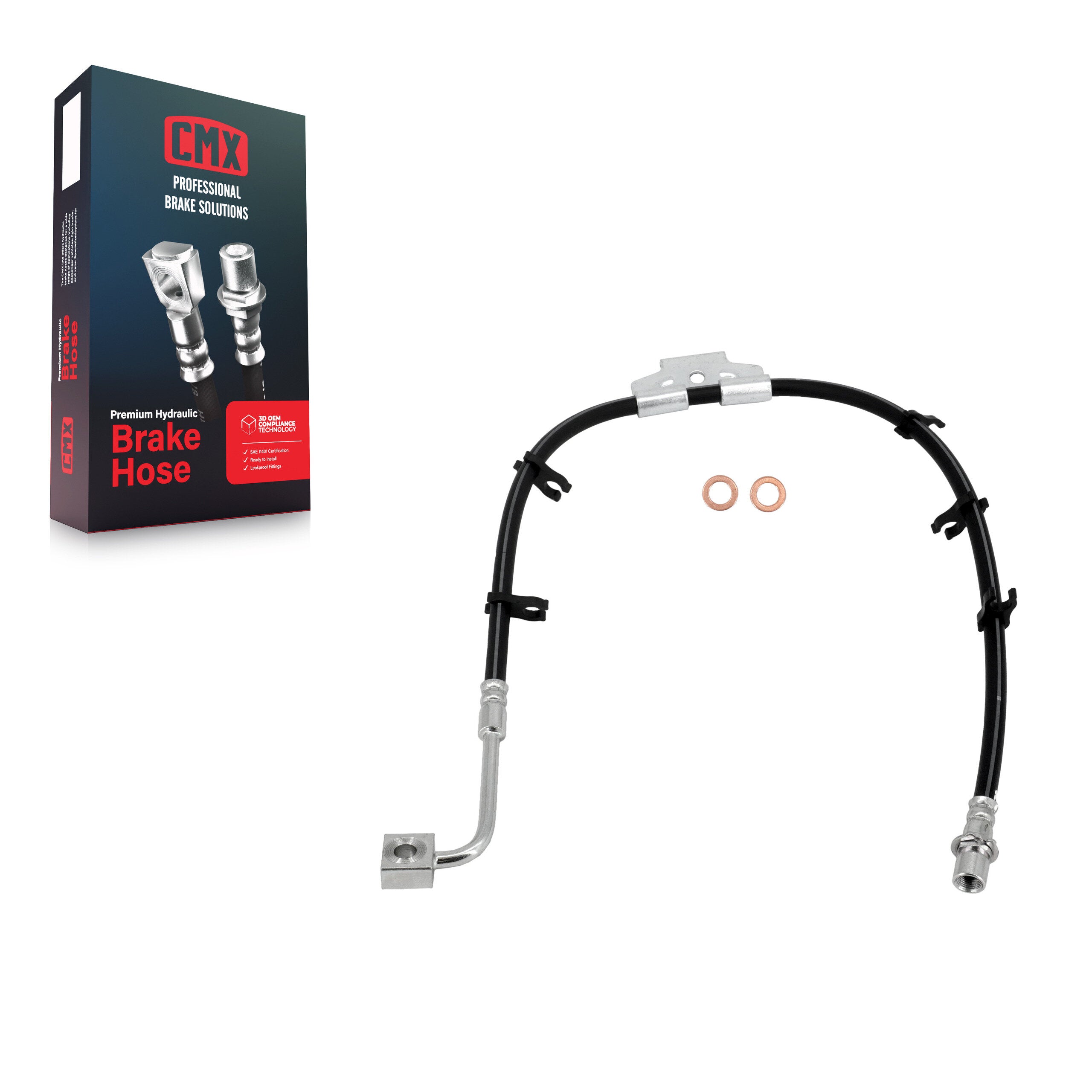 CMX 12-H620580 Brake Hydraulic Hose for 2003-2013 Ram 3500, Ram 2500, Dodge Ram 2500 - Front Right