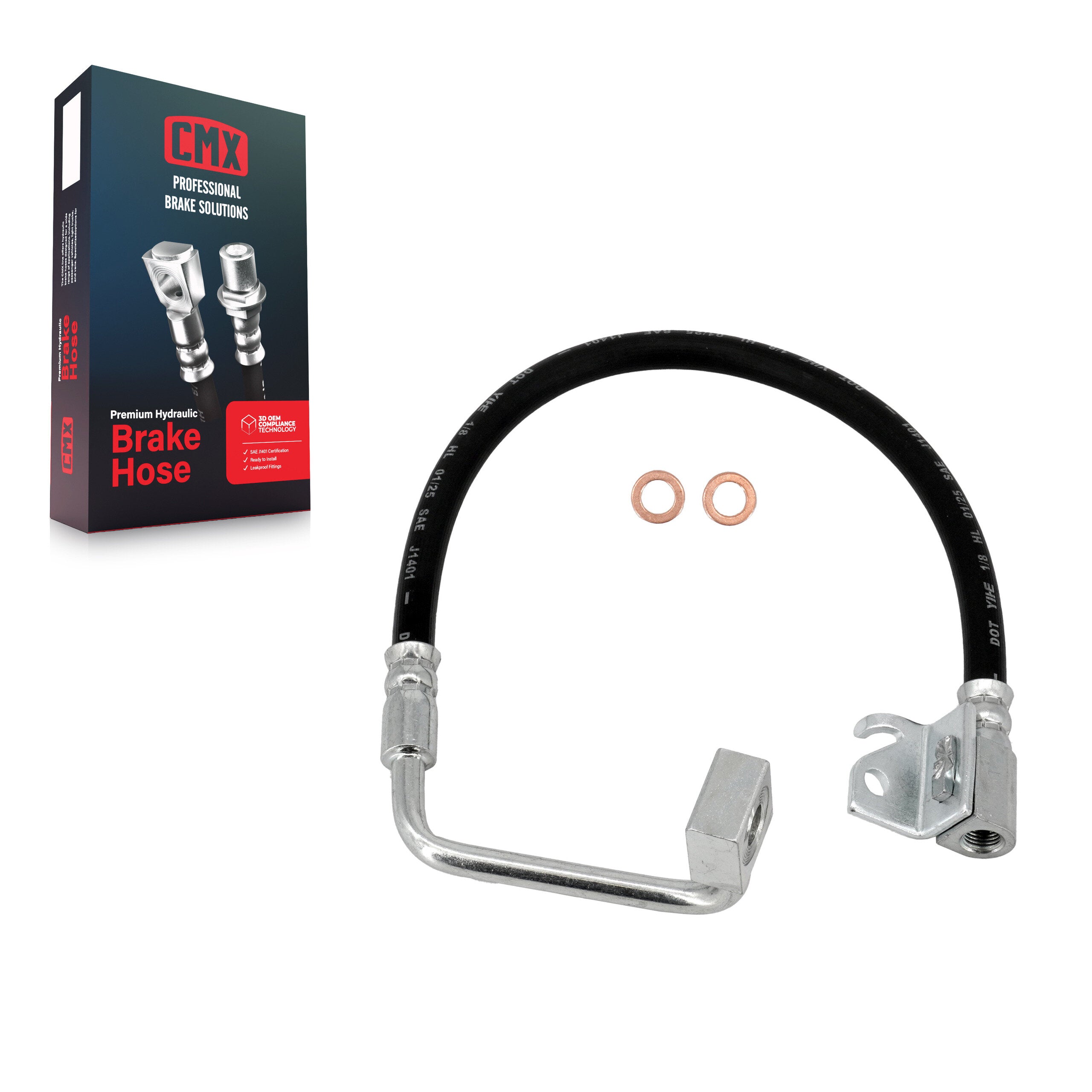 CMX 12-H620586 Brake Hydraulic Hose for 2005-2010 Jeep Commander, Jeep Grand Cherokee - Front Left