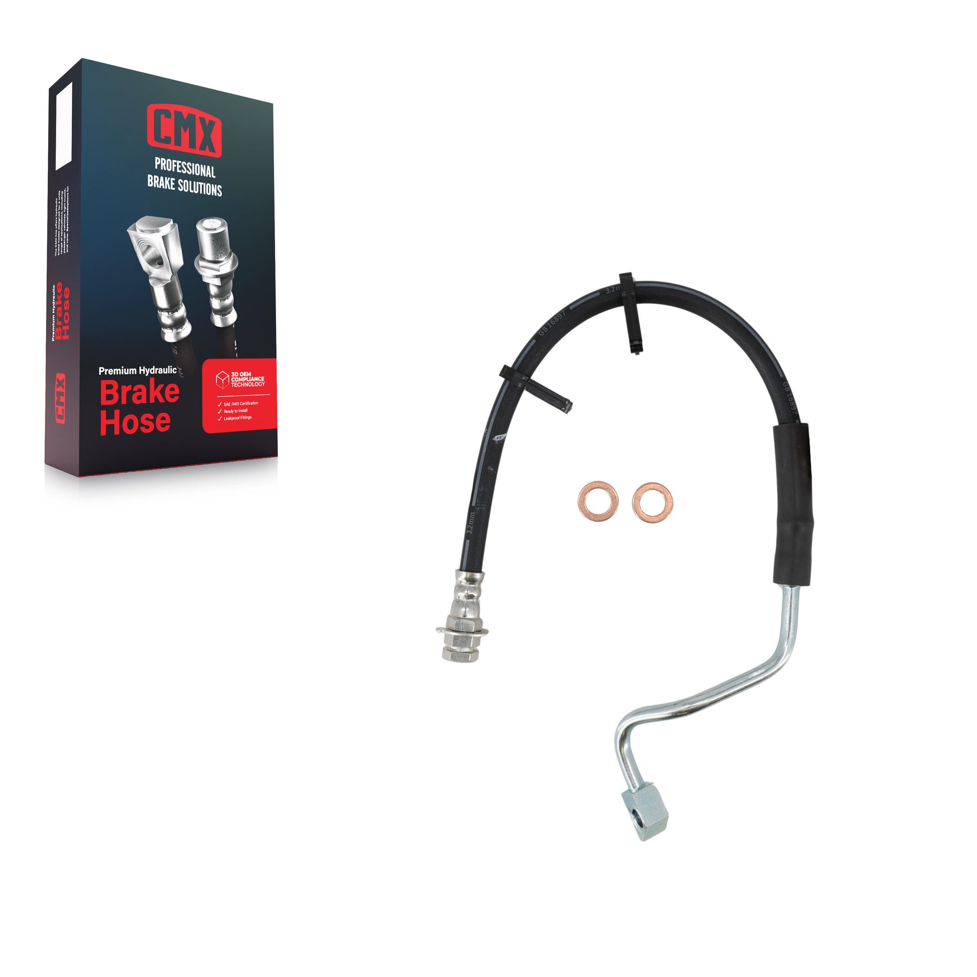 CMX 12-H620607 Brake Hydraulic Hose for 2005-2007 Ford F-250 Super Duty, Ford F-350 Super Duty - Front Left