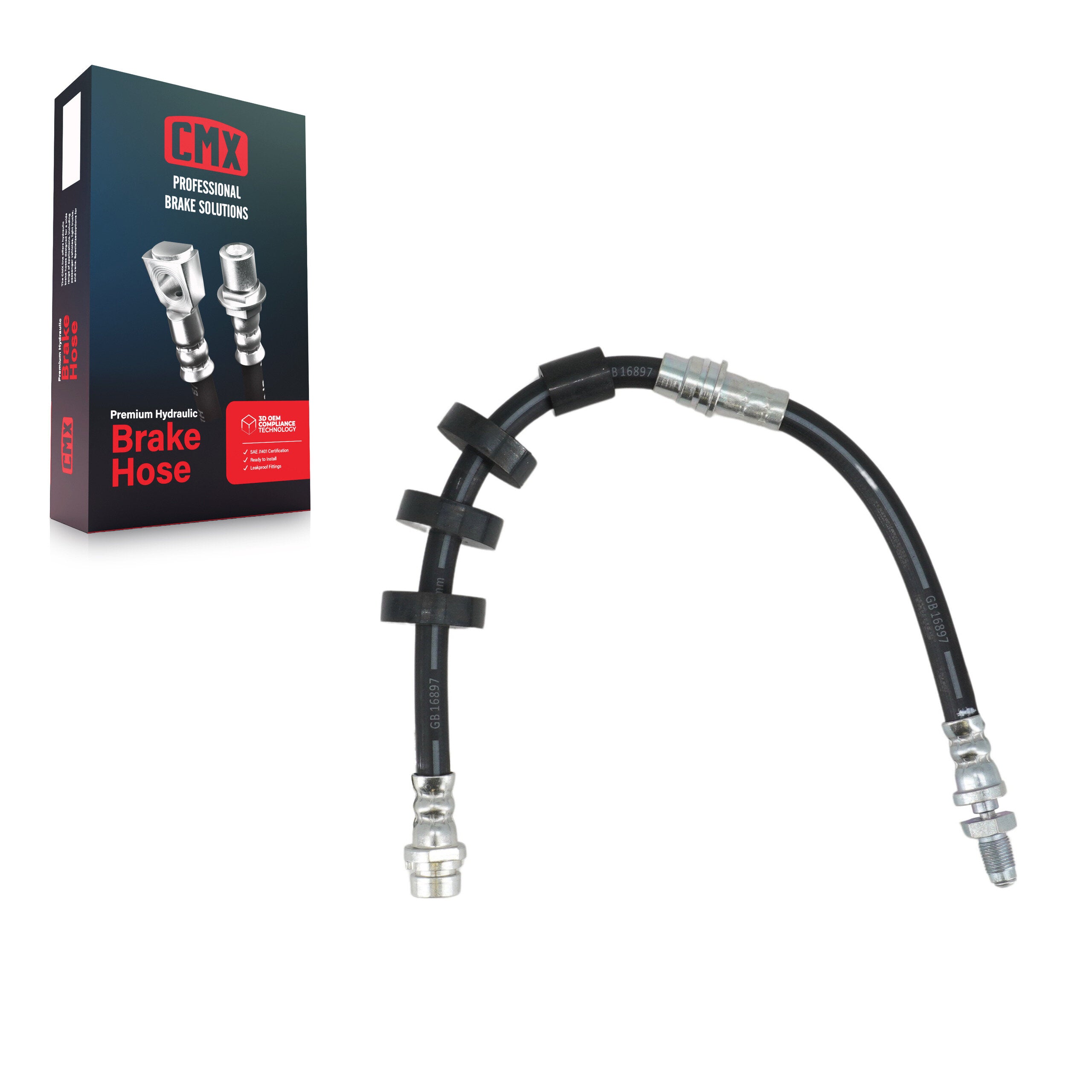 CMX 12-H620632 Brake Hydraulic Hose for 2005-2007 Ford Focus - Front