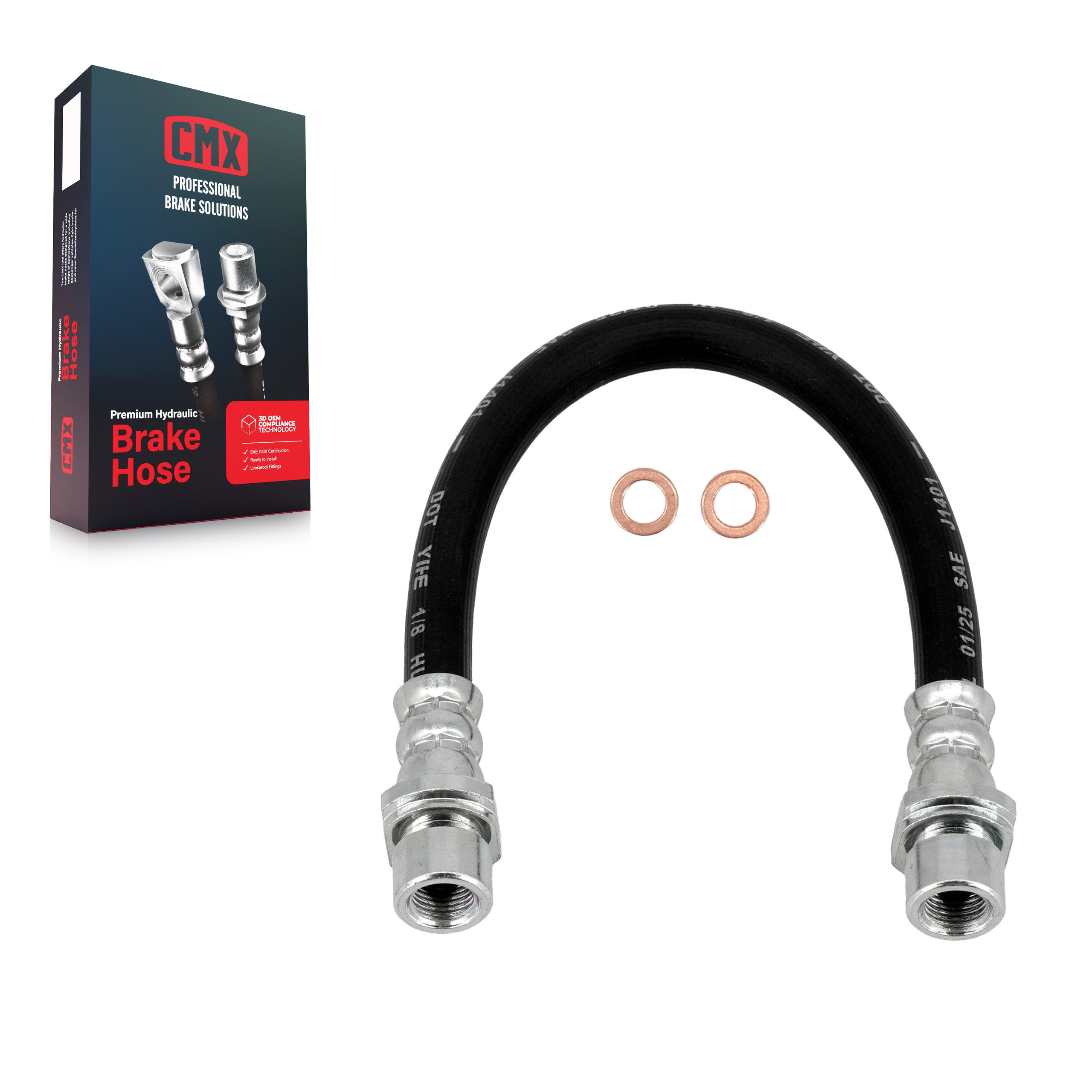CMX 12-H620641 Brake Hydraulic Hose for 2003-2008 Toyota Corolla, Toyota Matrix, Pontiac Vibe - Rear