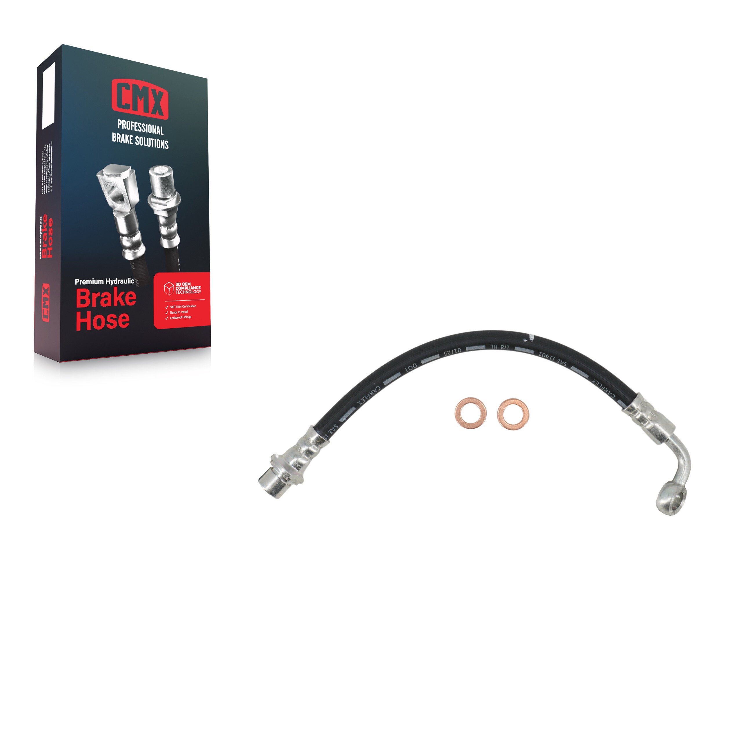 CMX 12-H620660 Brake Hydraulic Hose for 1998-2023 Lexus GX460, Toyota FJ Cruiser, Lexus GX470 - Rear Right Outer, Rear Left