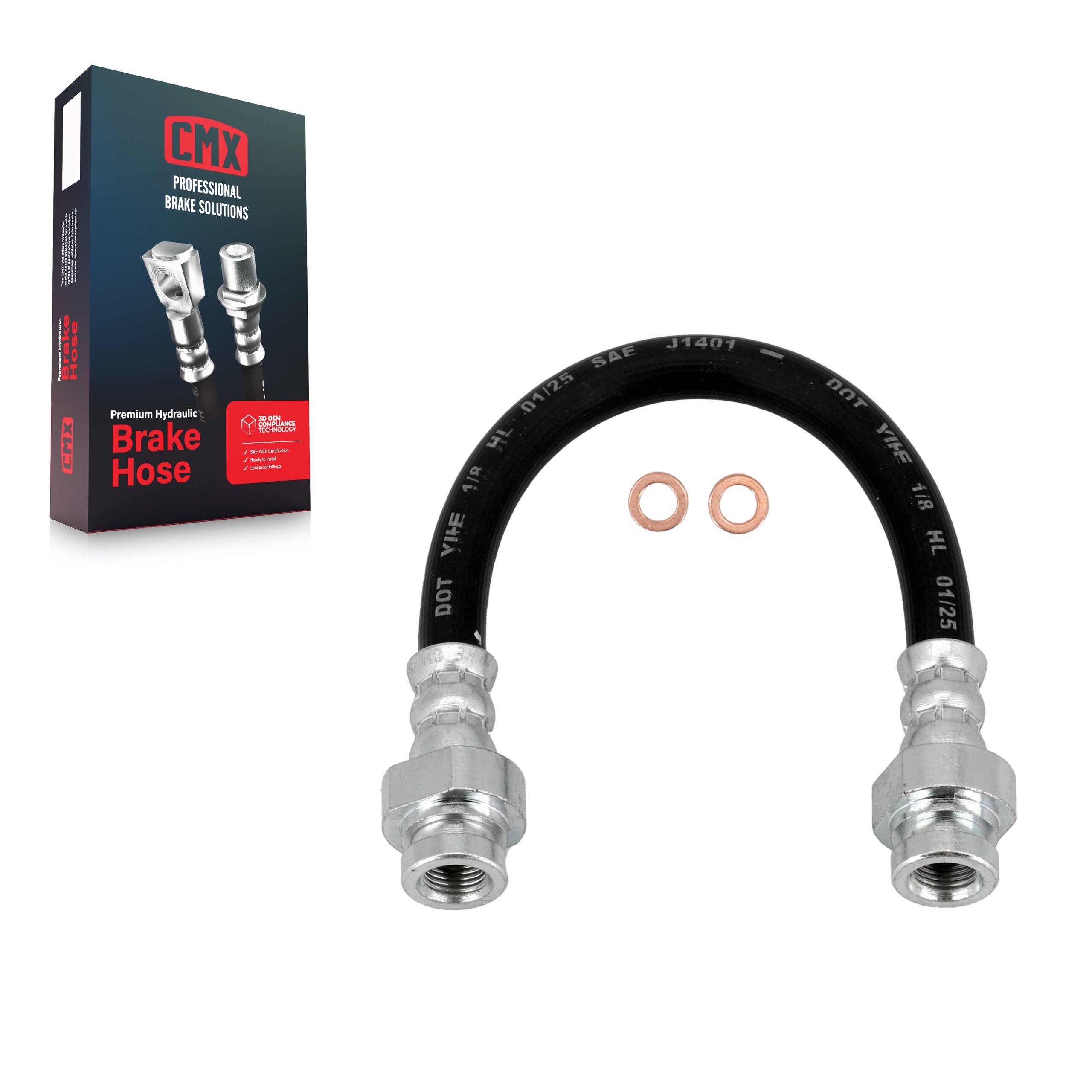 CMX 12-H620681 Brake Hydraulic Hose for 2004-2011 Pontiac G3, Chevrolet Aveo5, Pontiac Wave - Rear