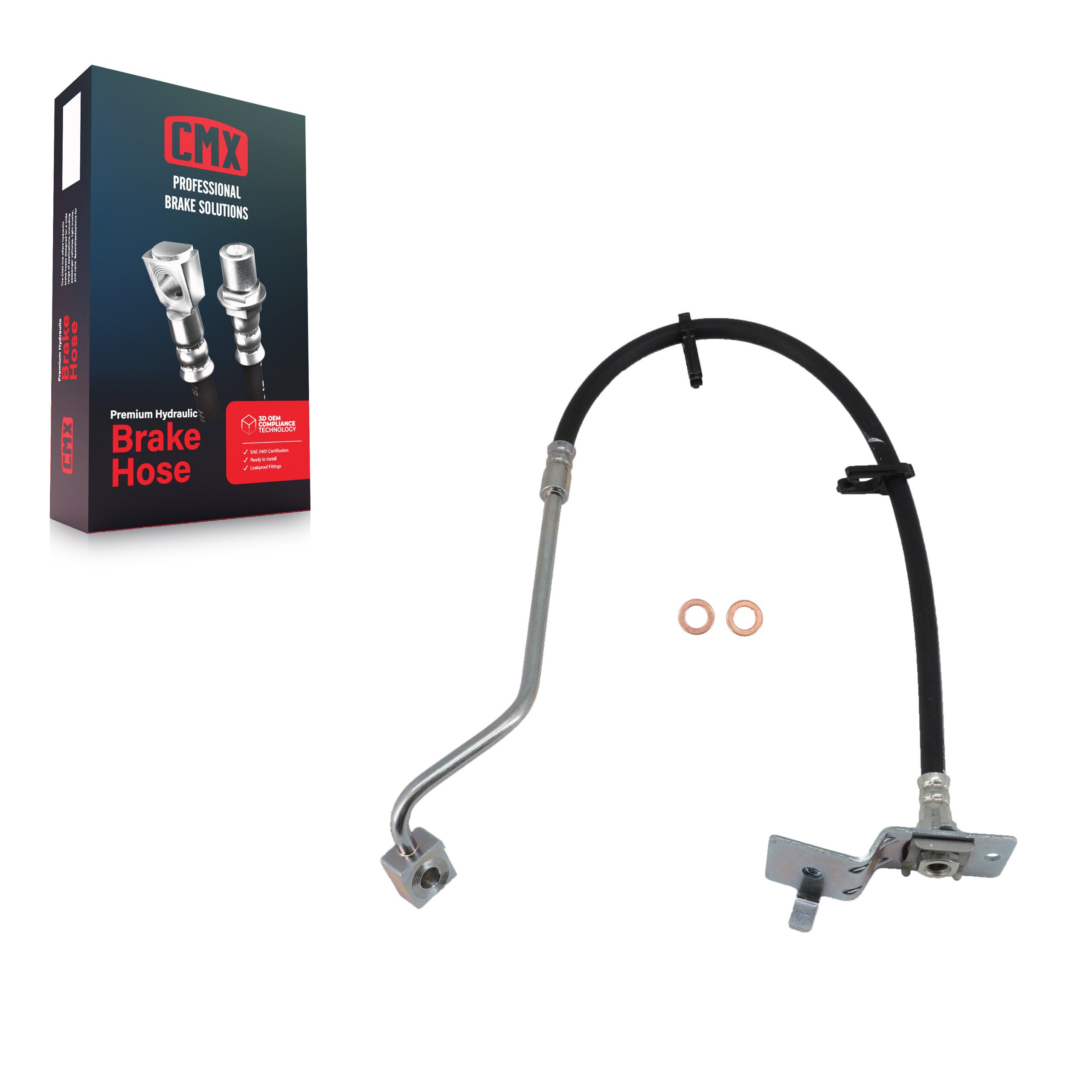 CMX 12-H620690 Brake Hydraulic Hose for 1999-2004 Ford F-450 Super Duty, Ford F-550 Super Duty - Front Right