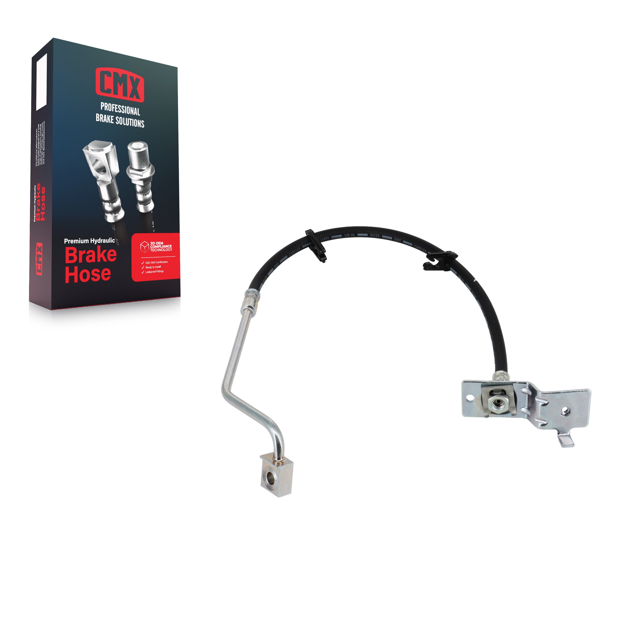 CMX 12-H620691 Brake Hydraulic Hose for 1999-2004 Ford F-450 Super Duty, Ford F-550 Super Duty - Front Left