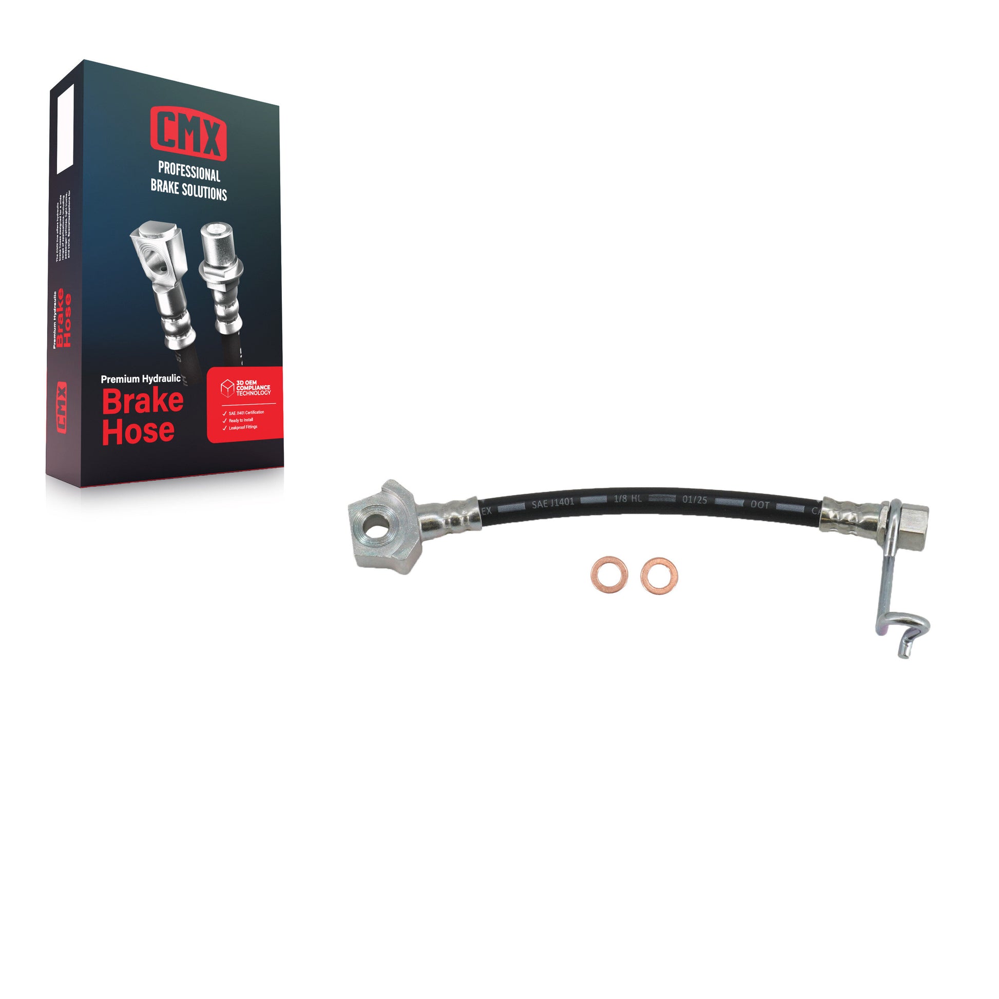 CMX 12-H620694 Brake Hydraulic Hose for 1999-2005 Ford F-250 Super Duty, Ford F-350 Super Duty, Ford Excursion - Rear Right