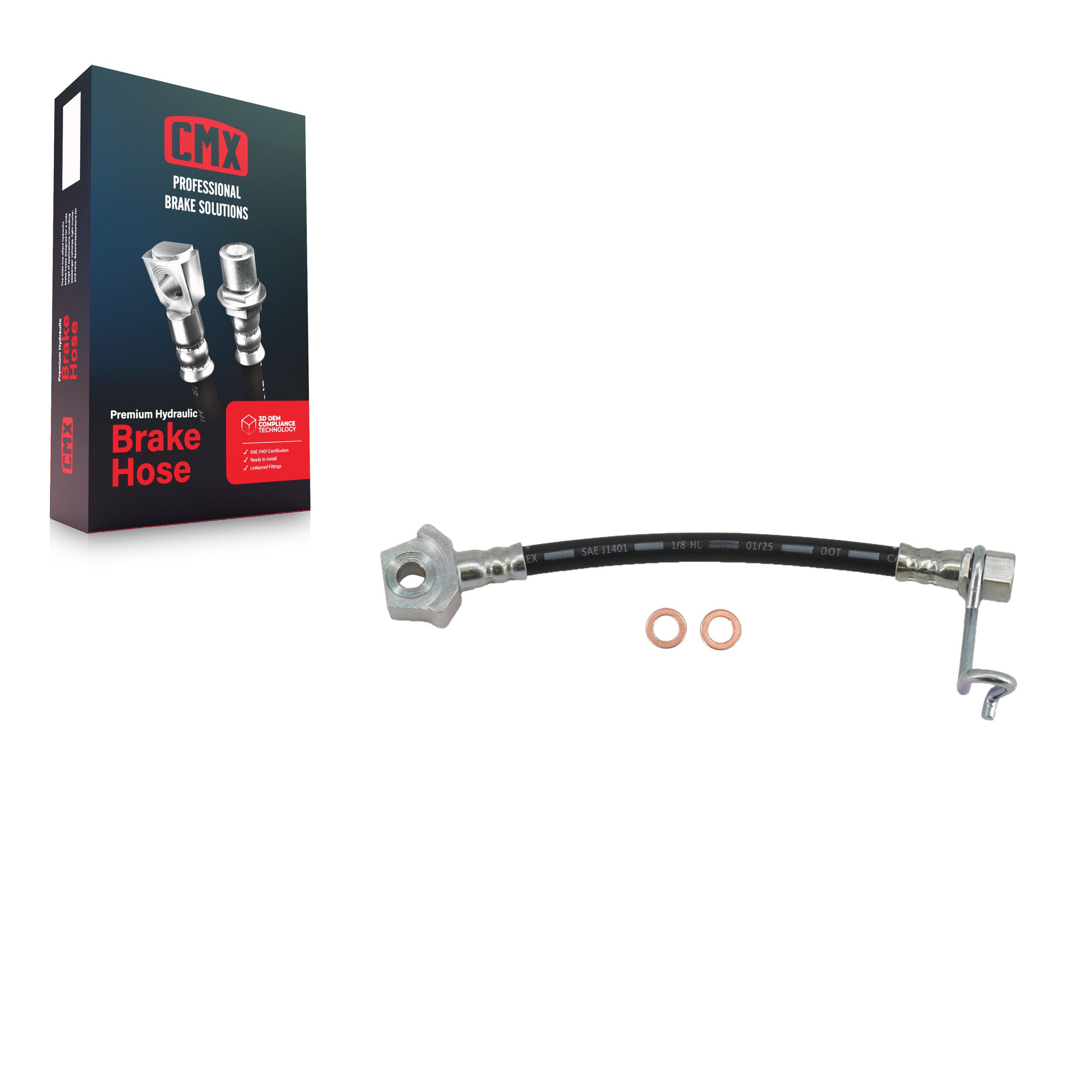 CMX 12-H620694 Brake Hydraulic Hose for 1999-2005 Ford F-250 Super Duty, Ford F-350 Super Duty, Ford Excursion - Rear Right