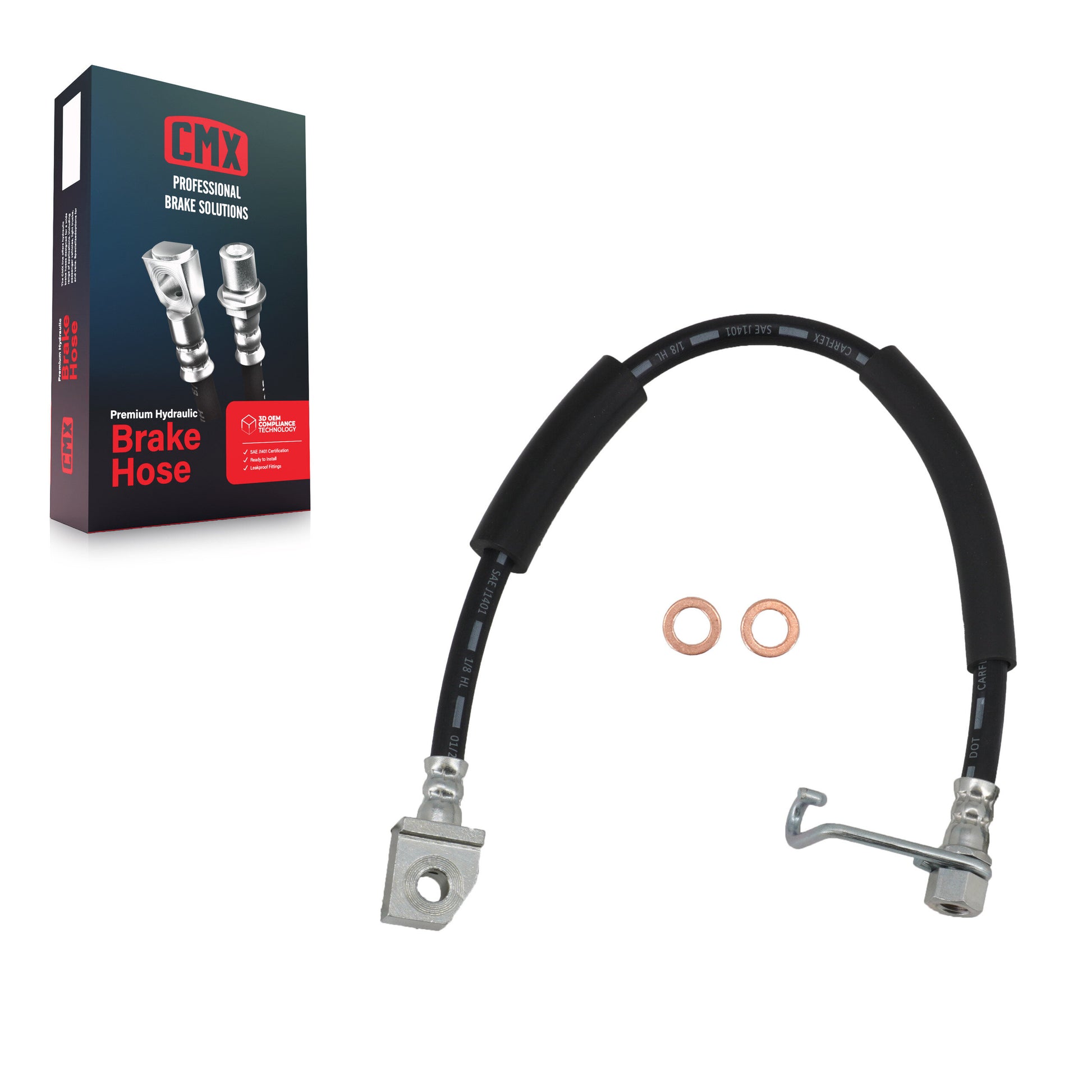 CMX 12-H620697 Brake Hydraulic Hose for 1999-2000 Ford Excursion, Ford F-250 Super Duty, Ford F-350 Super Duty - Rear Left