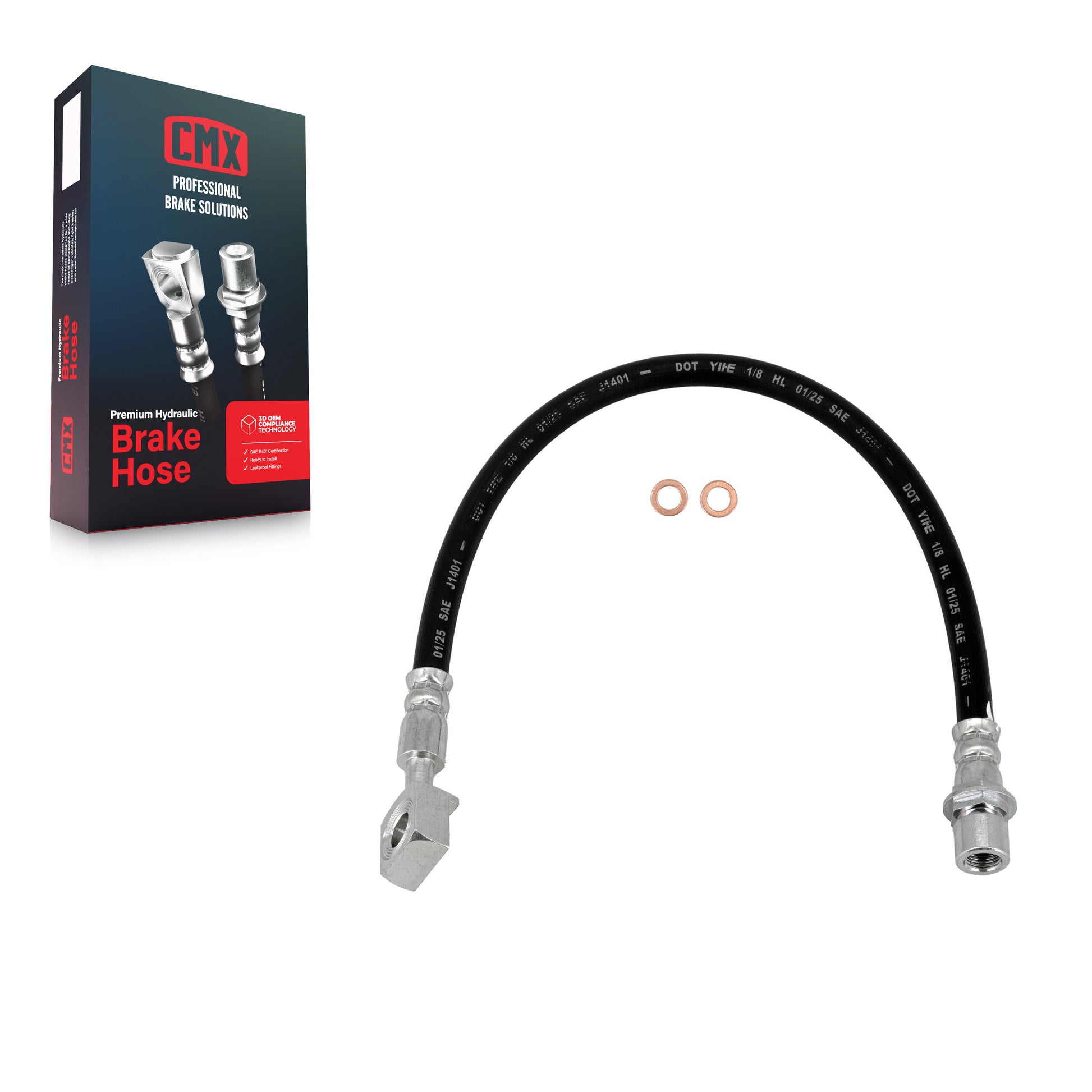 CMX 12-H620767 Brake Hydraulic Hose for 2007-2019 Chevrolet Silverado 1500 LD, GMC Sierra 1500 Limited, Chevrolet Silverado 1500 - Rear Left