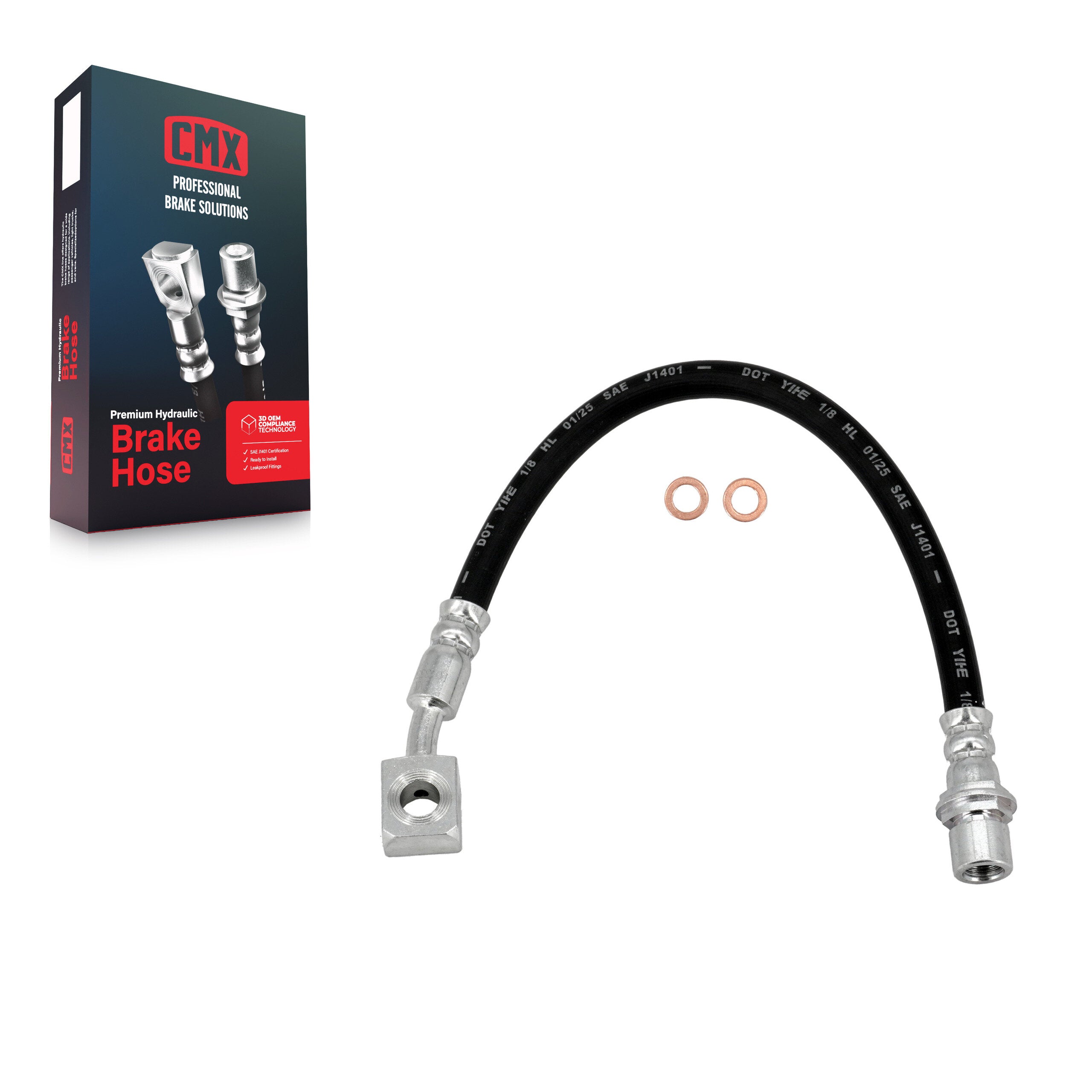 CMX 12-H620768 Brake Hydraulic Hose for 2007-2014 Cadillac Escalade, Cadillac Escalade ESV, Cadillac Escalade EXT - Rear Left