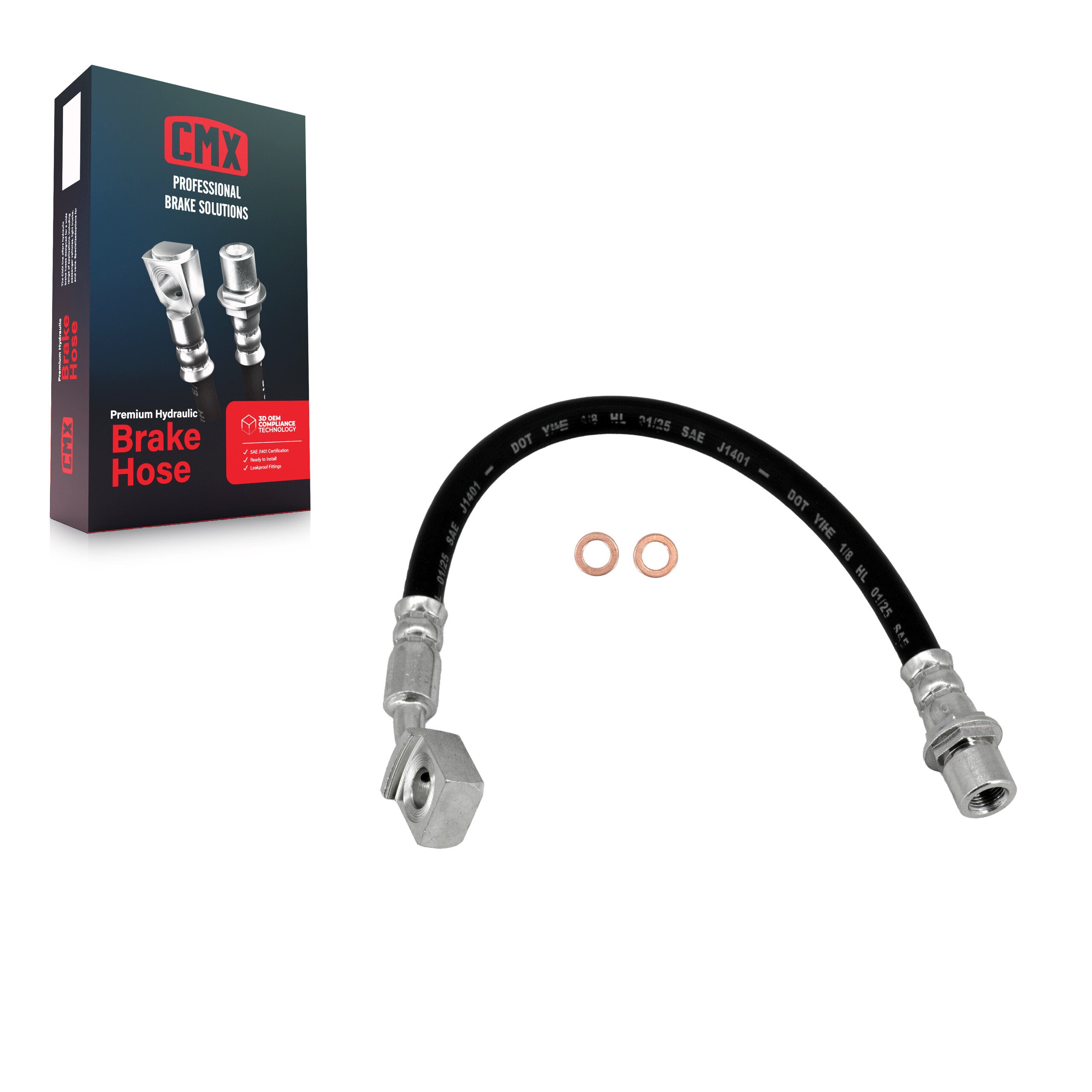 CMX 12-H620771 Brake Hydraulic Hose for 2007-2014 Cadillac Escalade, Cadillac Escalade ESV, Cadillac Escalade EXT - Rear Right