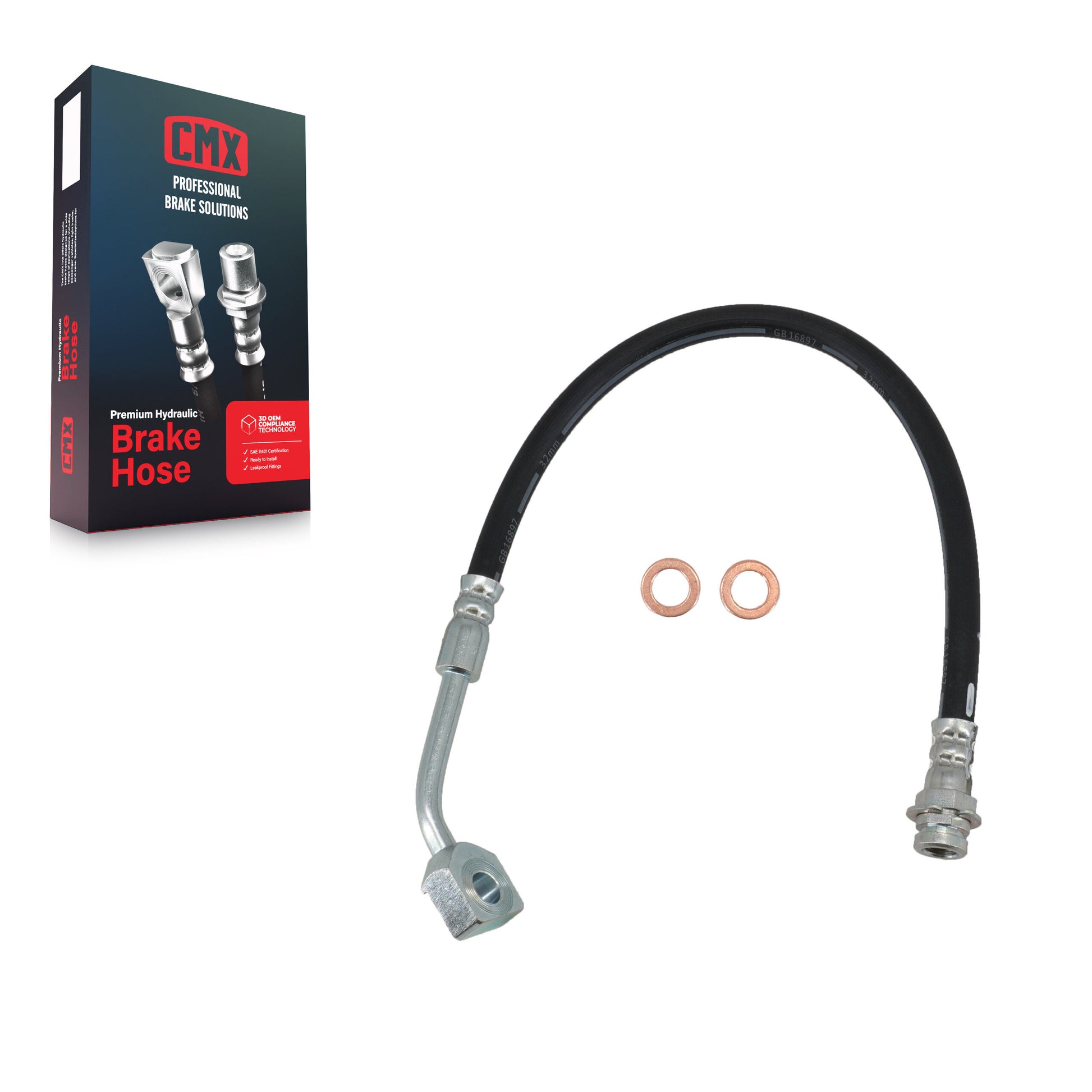 CMX 12-H620778 Brake Hydraulic Hose for 2007-2017 GMC Acadia Limited, Chevrolet Traverse, Buick Enclave - Front Right
