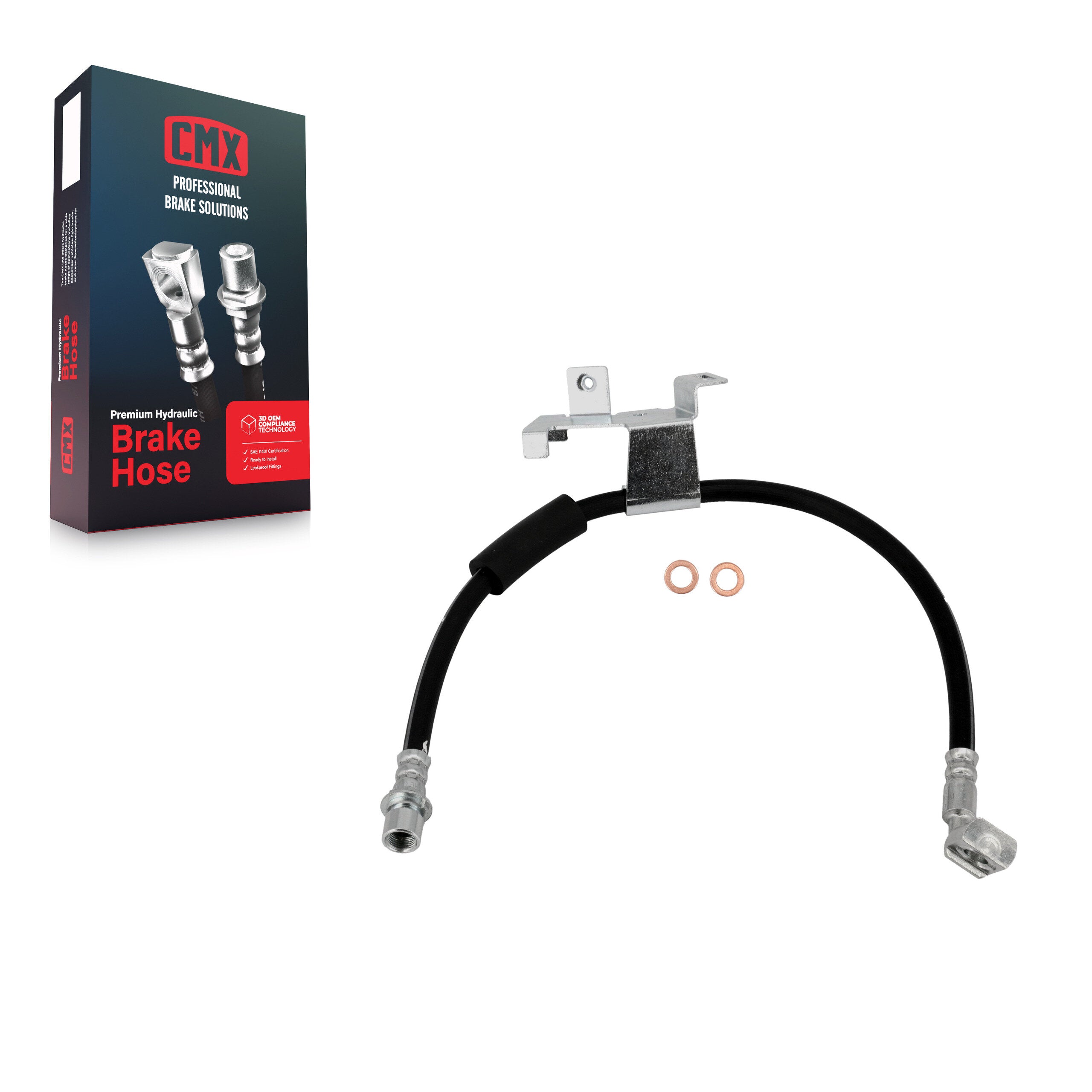 CMX 12-H620780 Brake Hydraulic Hose for 2007-2020 Chevrolet Silverado 1500 LD, GMC Sierra 1500 Limited, Chevrolet Suburban - Front Right